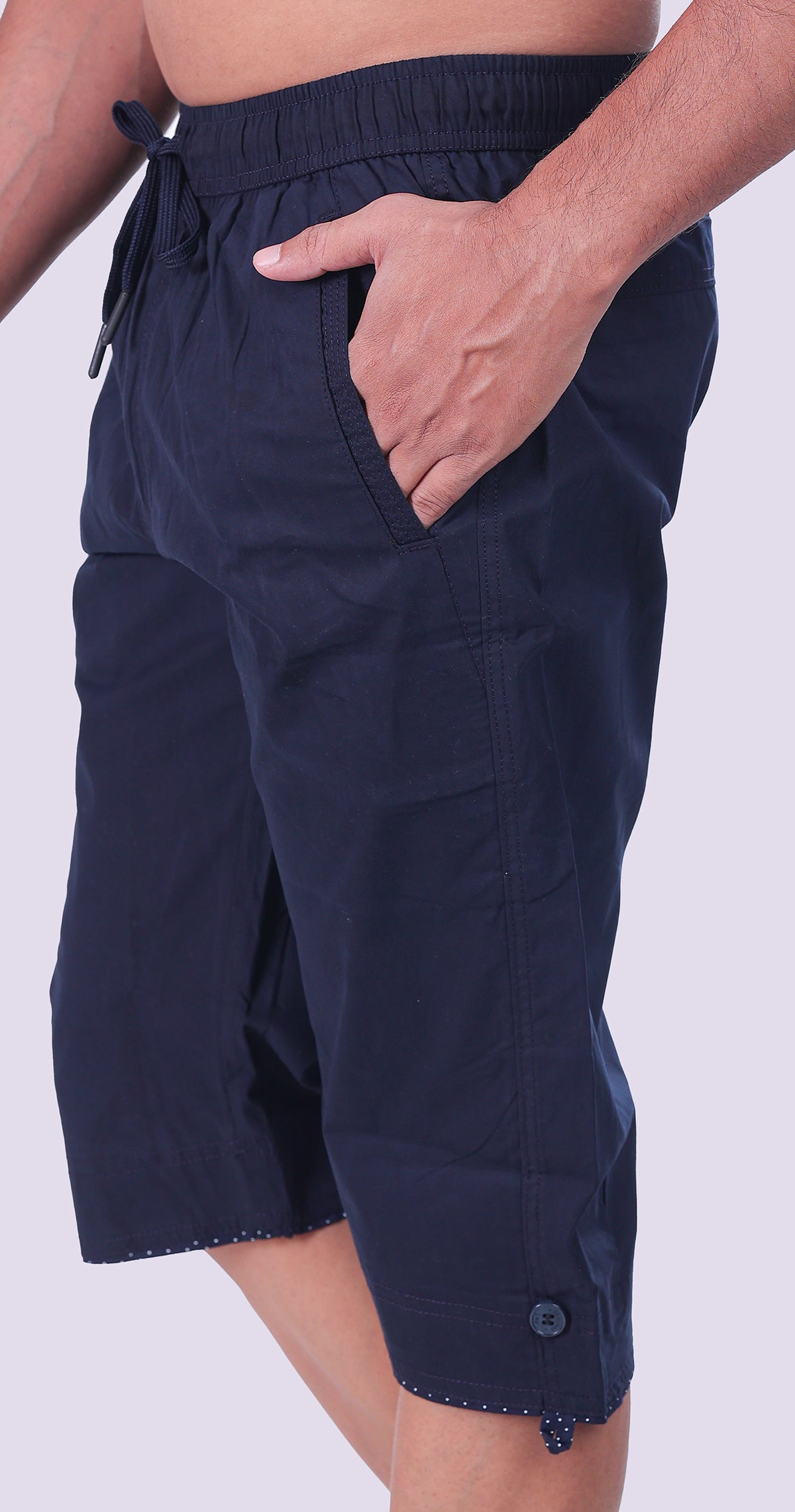 Men's Summer Ease Capri Solid Print Comfort Cotton