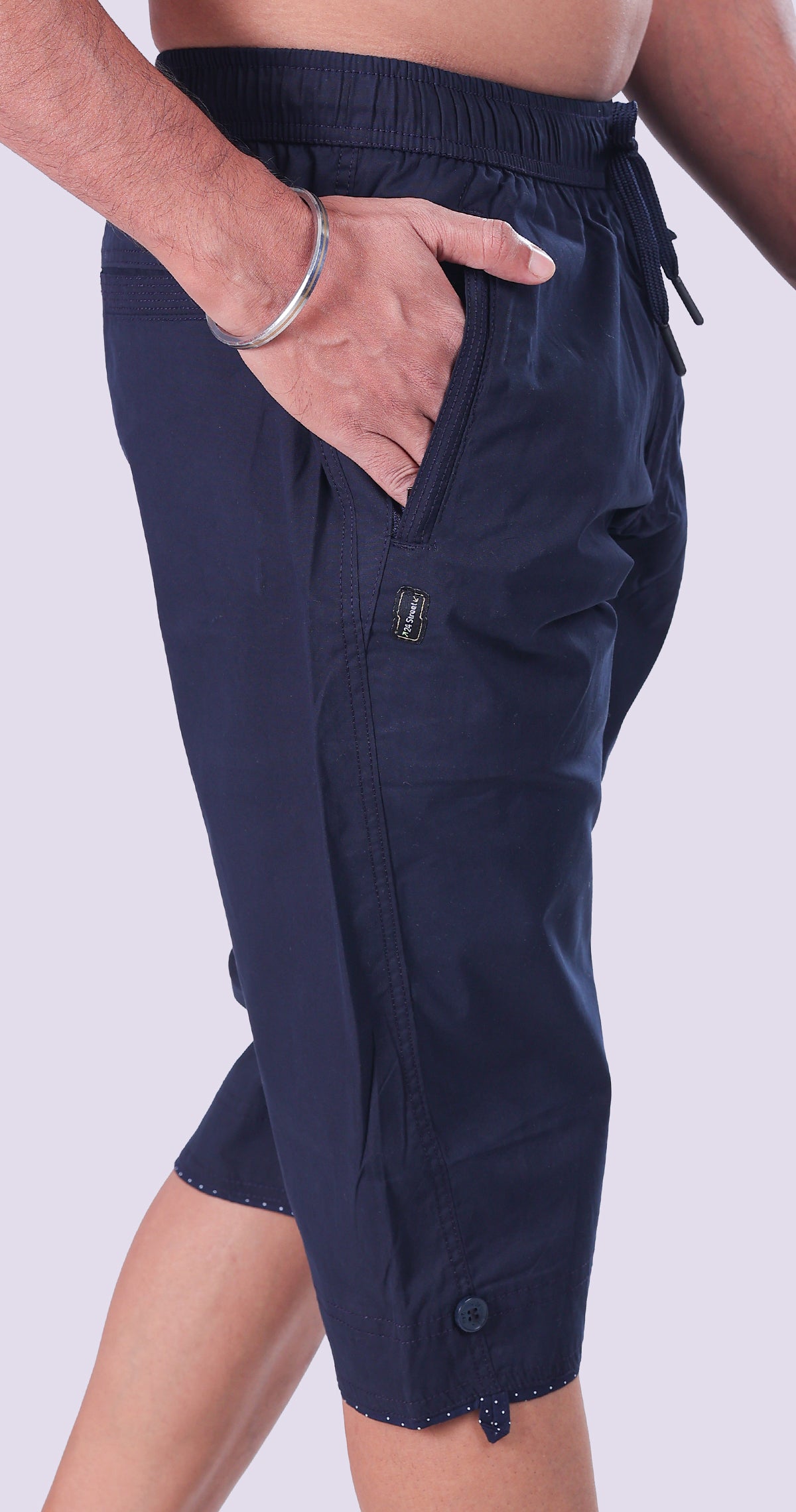 Men's Summer Ease Capri Solid Print Comfort Cotton