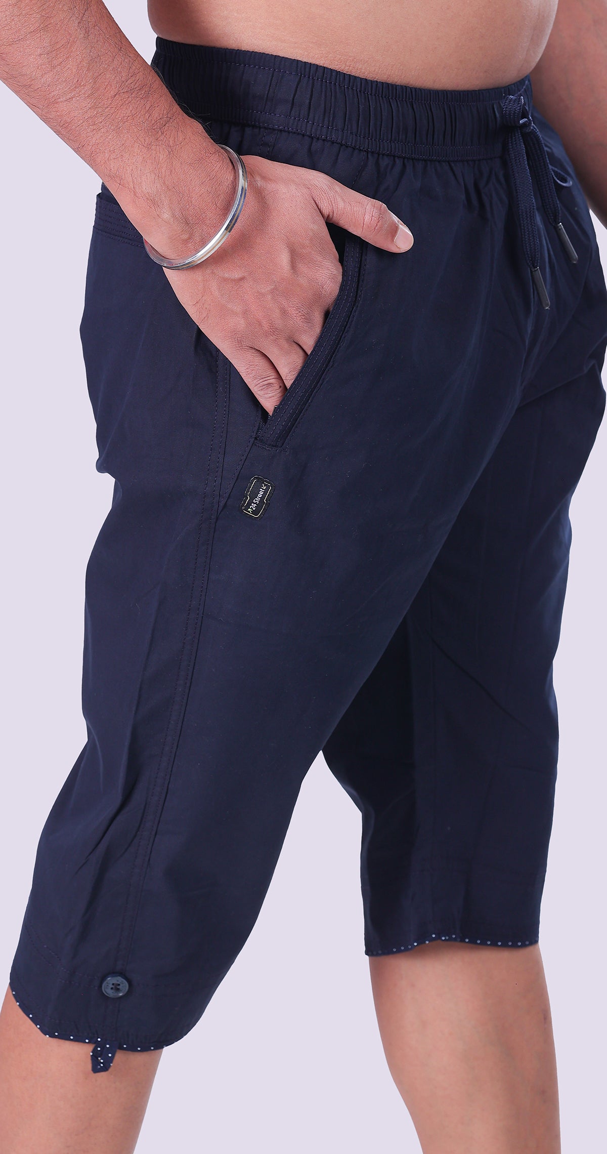 Men's Summer Ease Capri Solid Print Comfort Cotton
