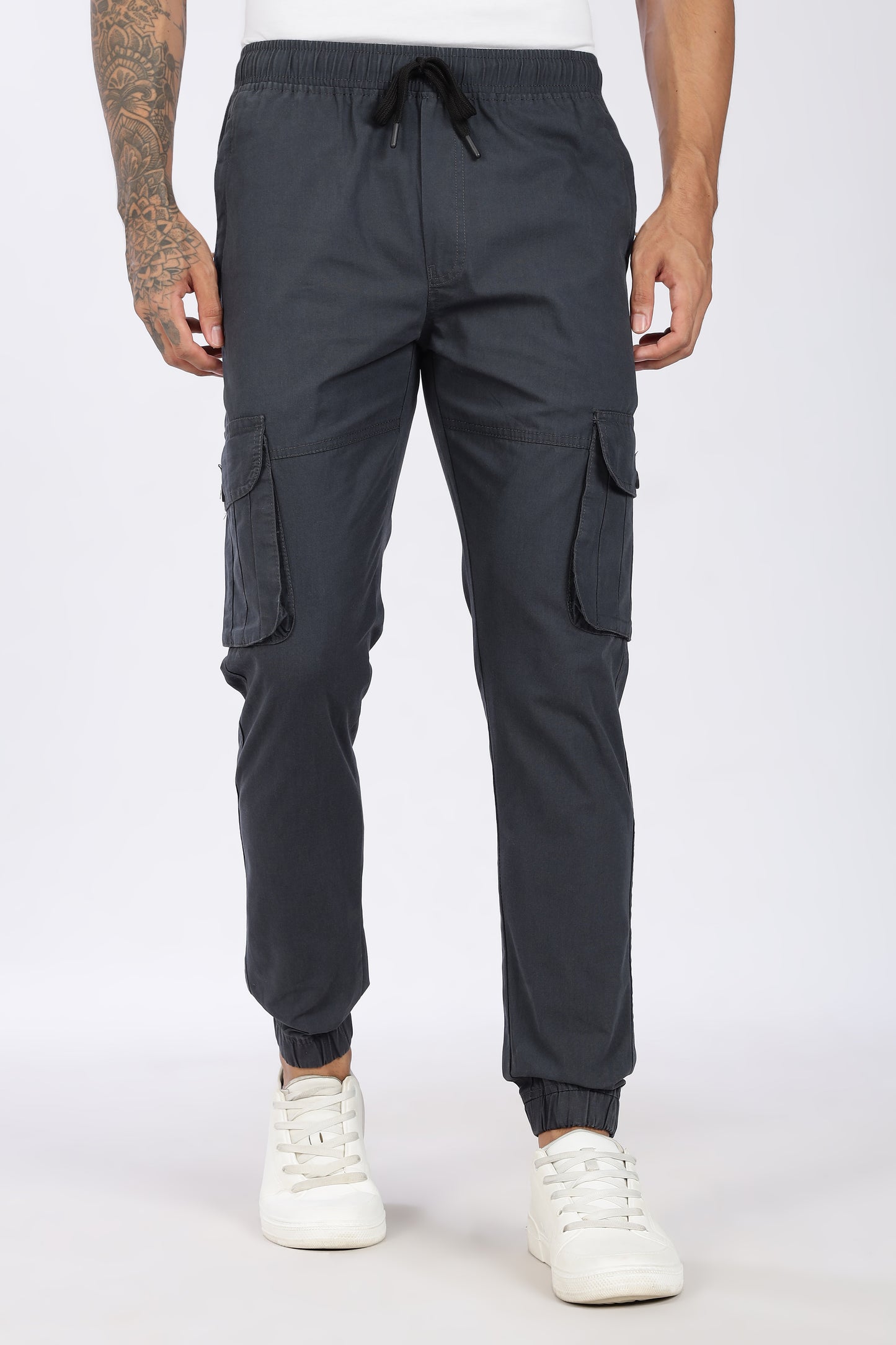 Men's Grey Performance Pulse Solid Jogger Cotton