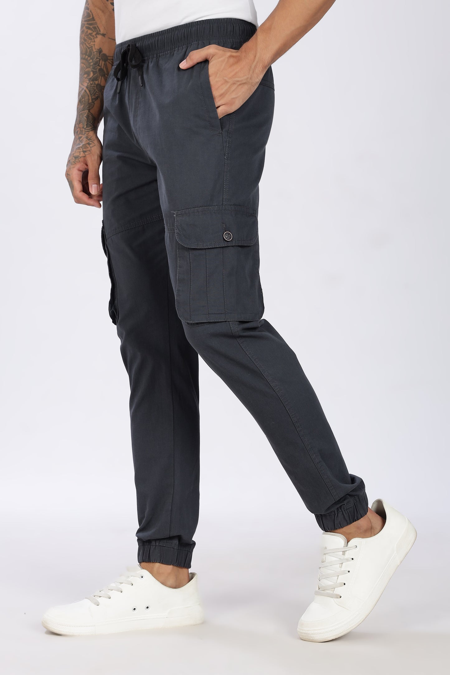 Men's Grey Performance Pulse Solid Jogger Cotton
