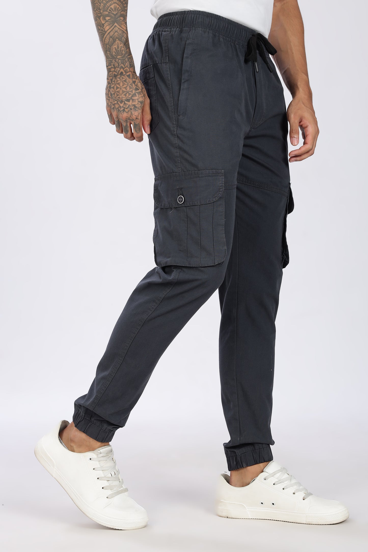 Men's Grey Performance Pulse Solid Jogger Cotton