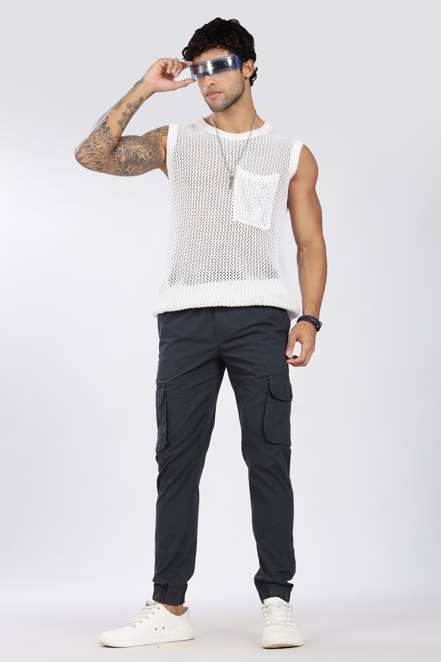 Men's Grey Performance Pulse Solid Jogger Cotton