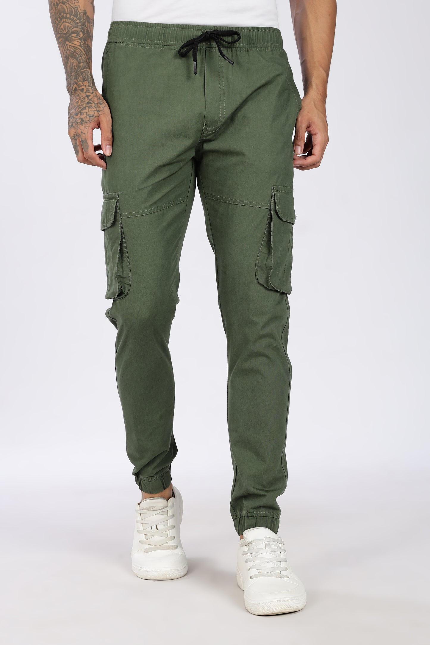 Men's Green Performance Pulse Solid Jogger Cotton