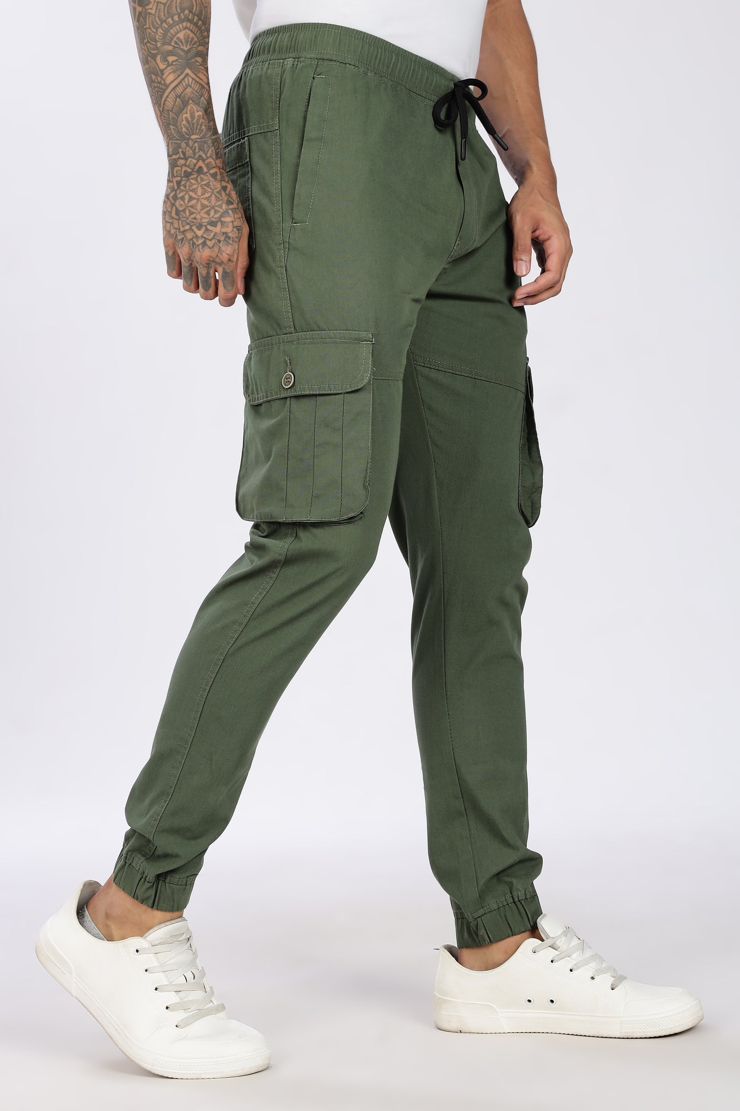 Men's Green Performance Pulse Solid Jogger Cotton