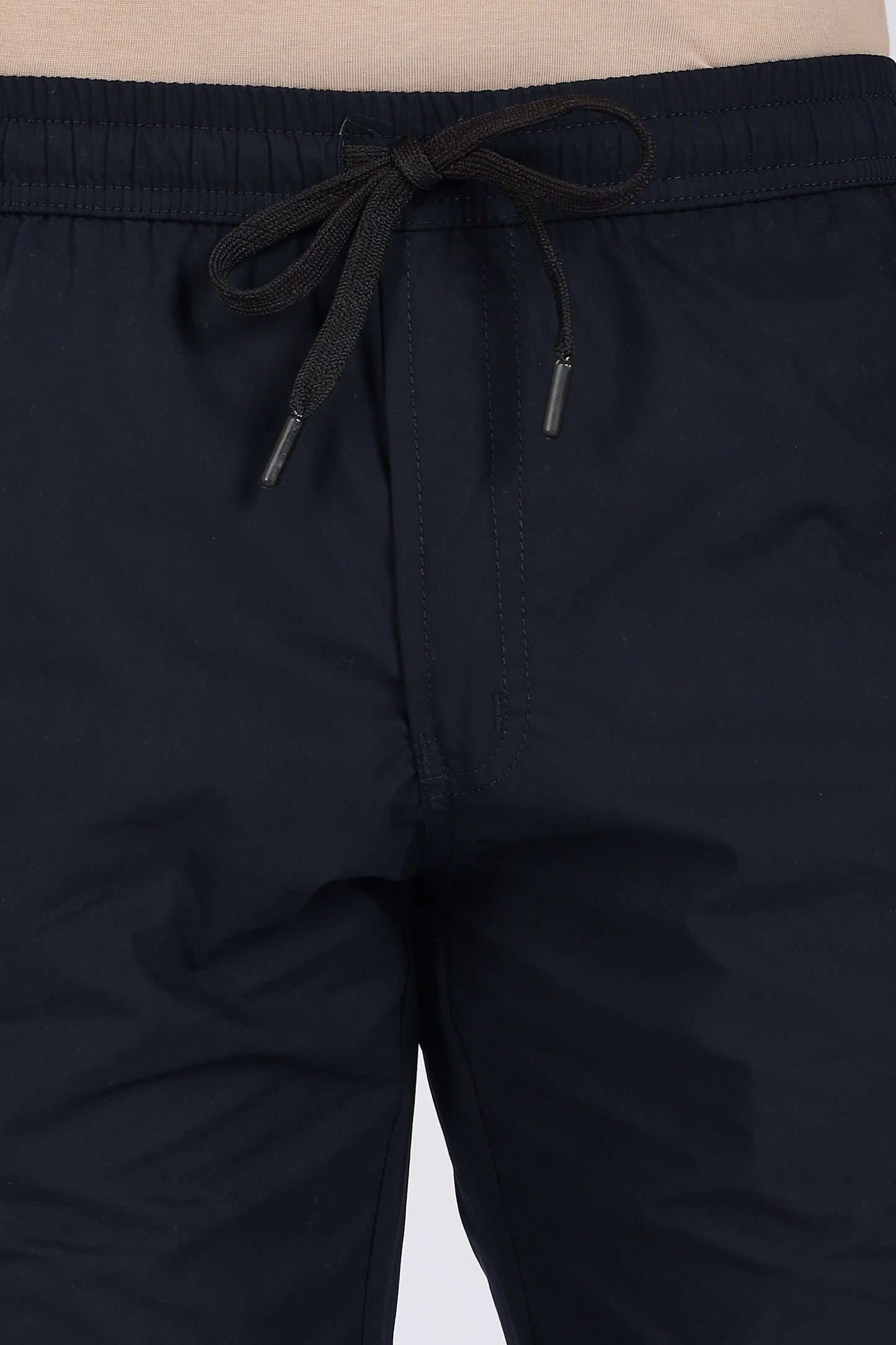 Men's Dark Blue Cool Comfort Capri Solid Print Comfort Cotton