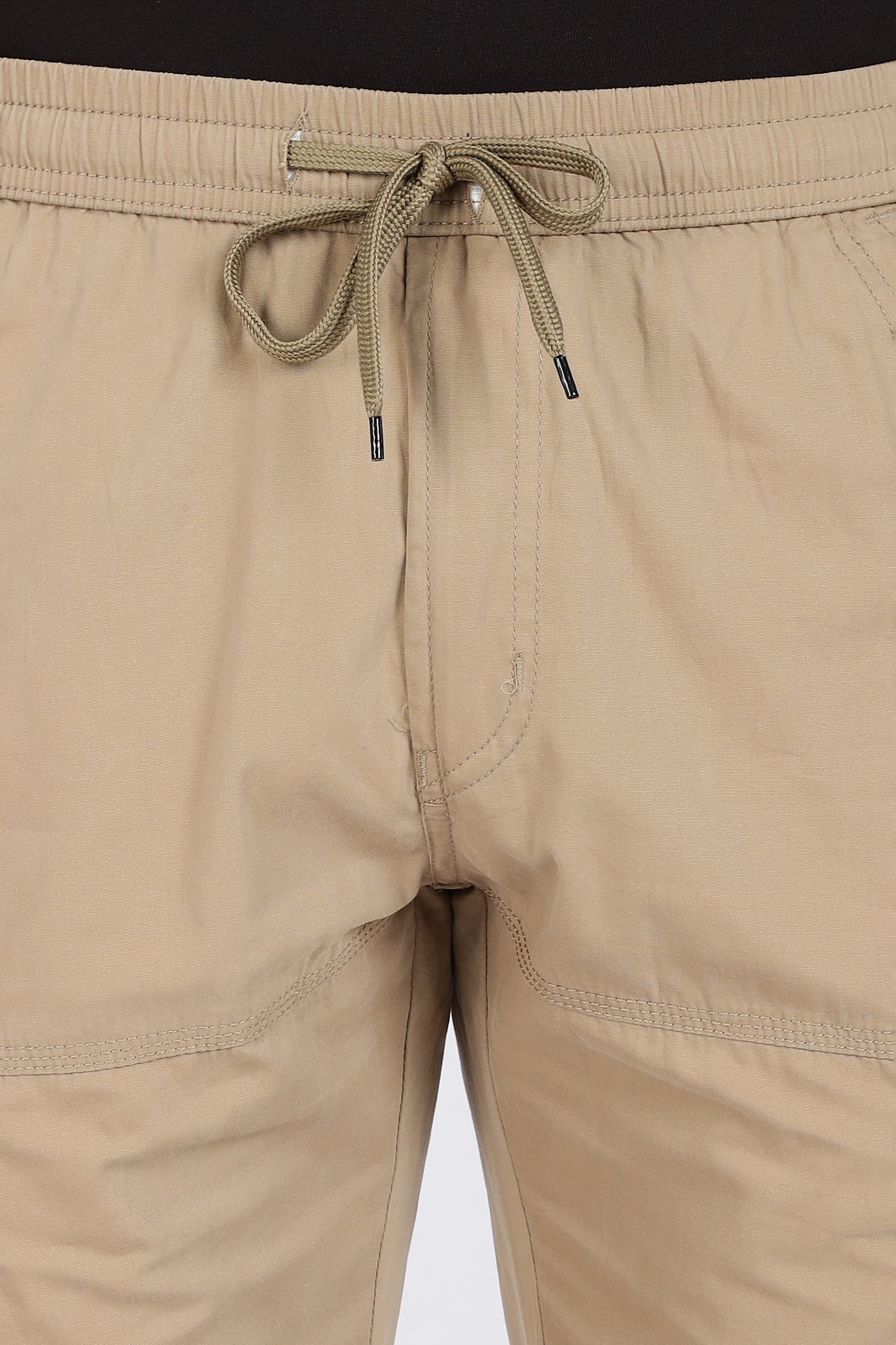 Men's Light Biscuit Trendy Trails Capri Solid Print Comfort Cotton