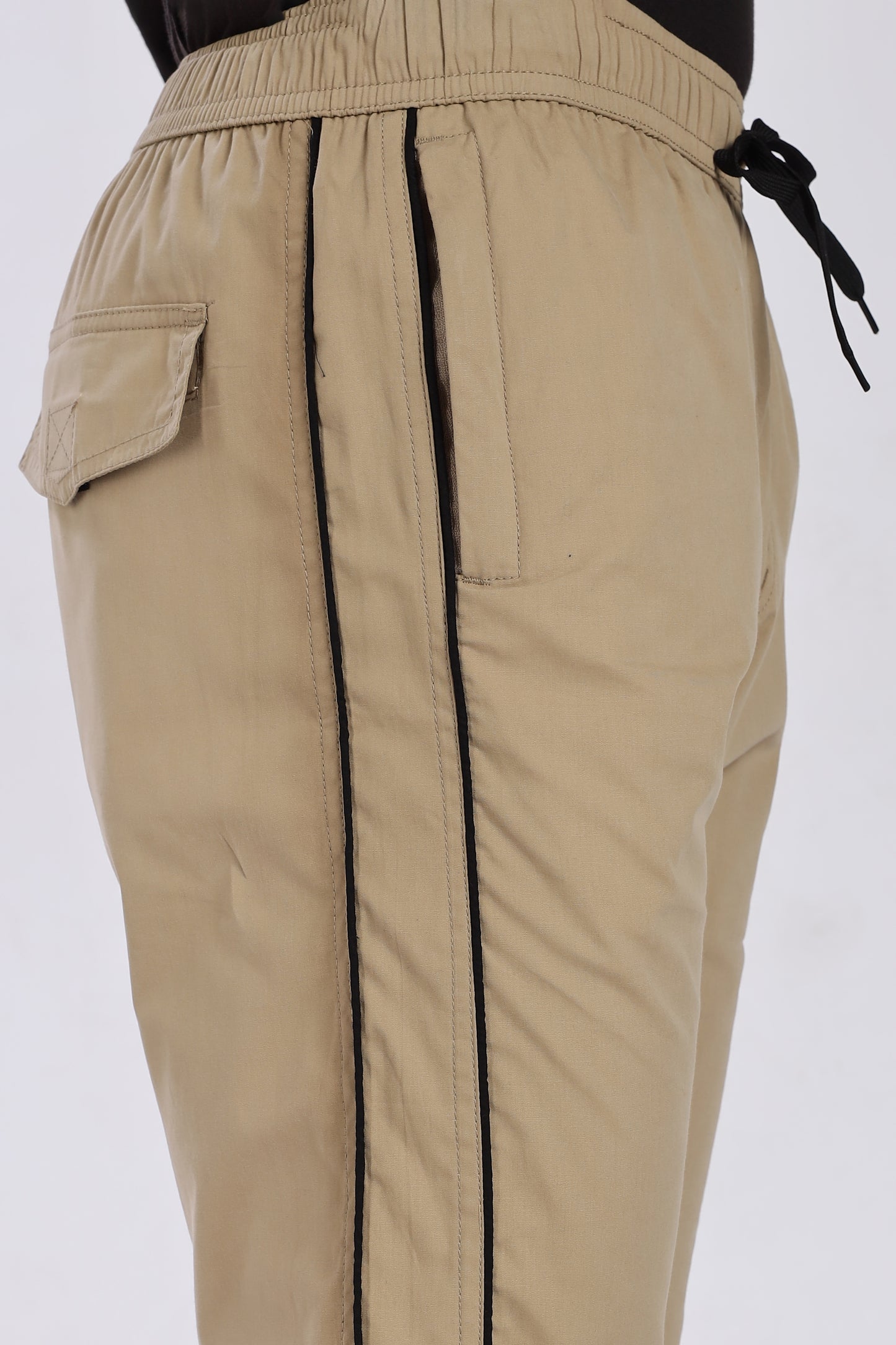Men's Beige Cool Comfort Capri Solid Print Comfort Cotton