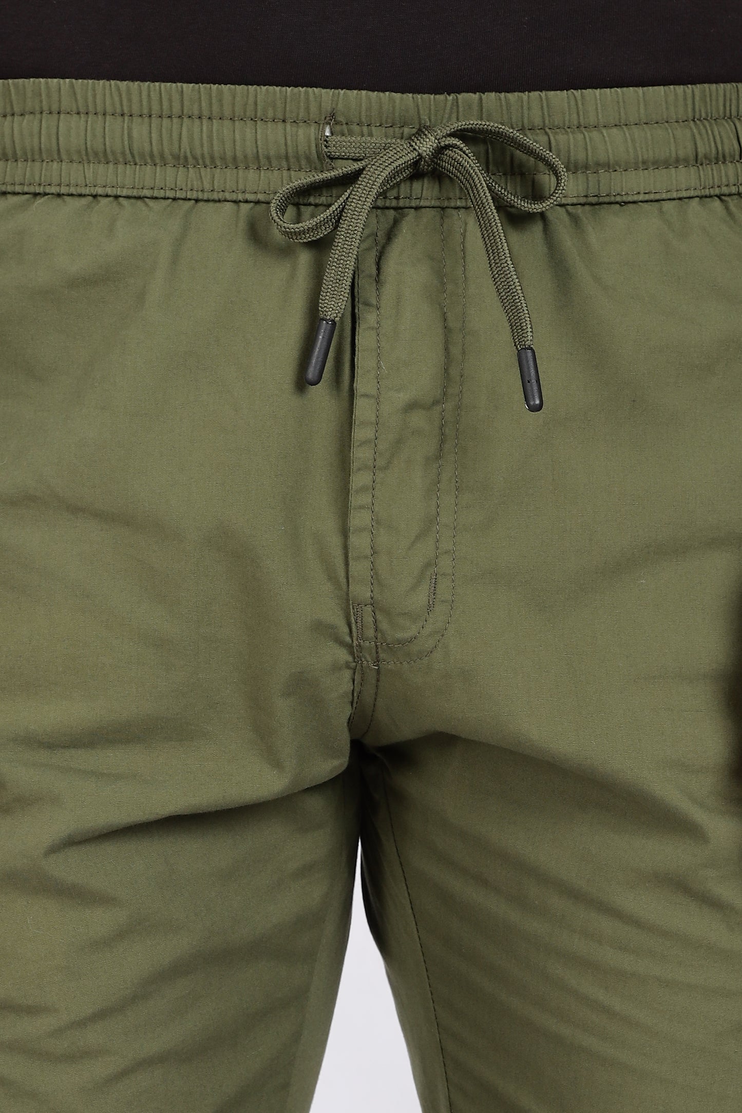 Men's Green Cool Comfort Capri Solid Print Comfort Cotton