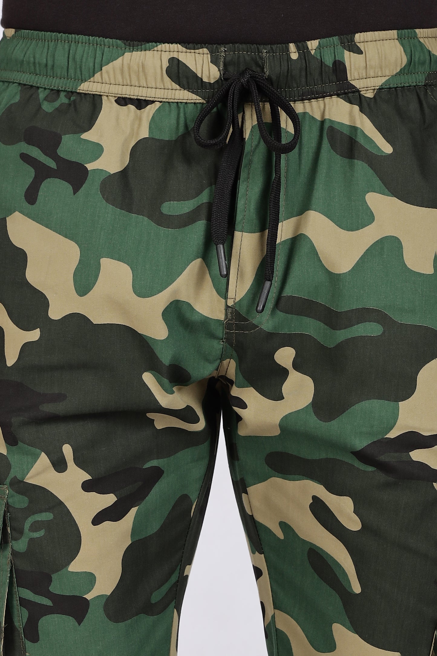 Men's Green Adventure Capri Military Print Comfort Cotton