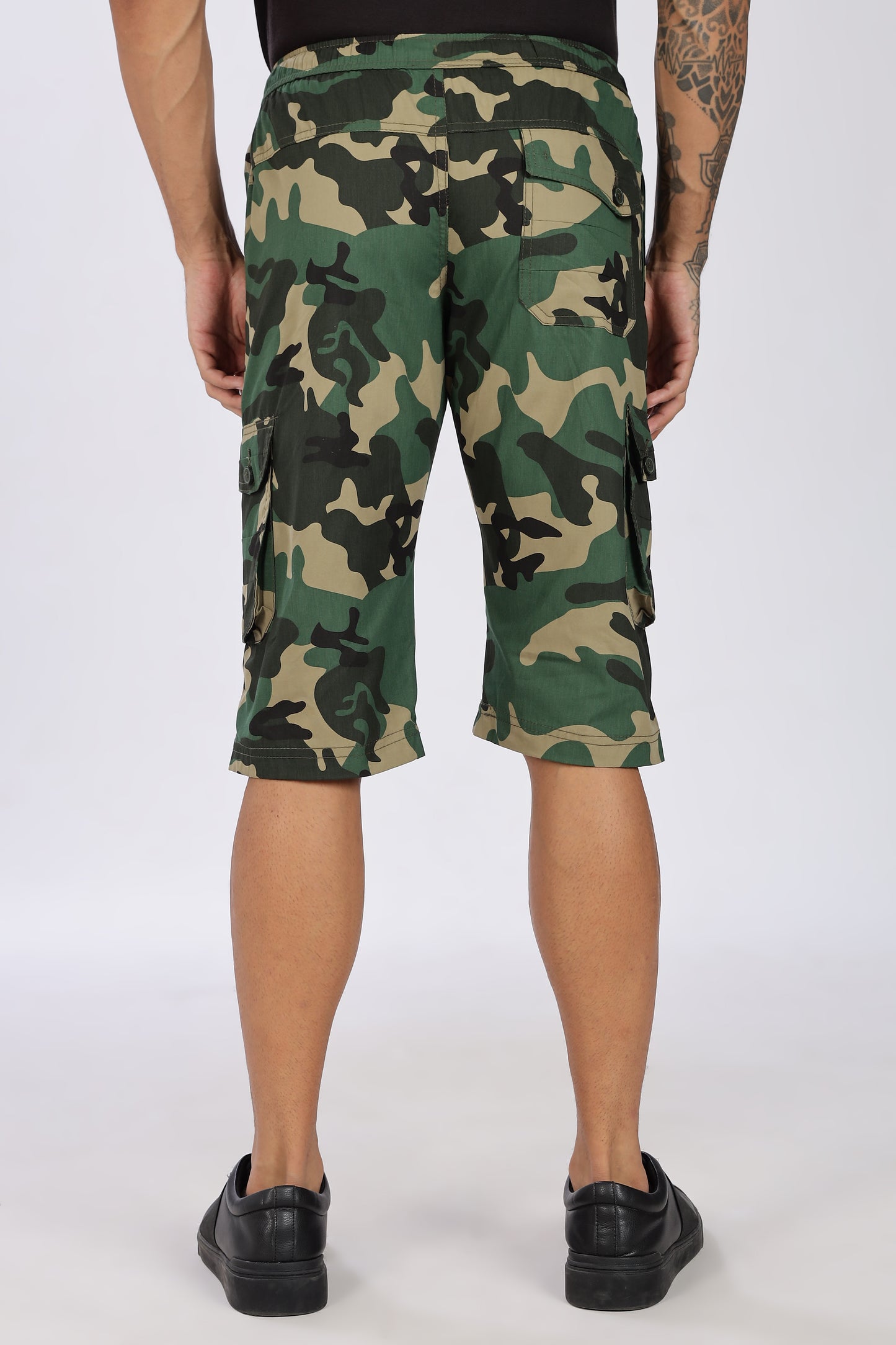 Men's Green Adventure Capri Military Print Comfort Cotton