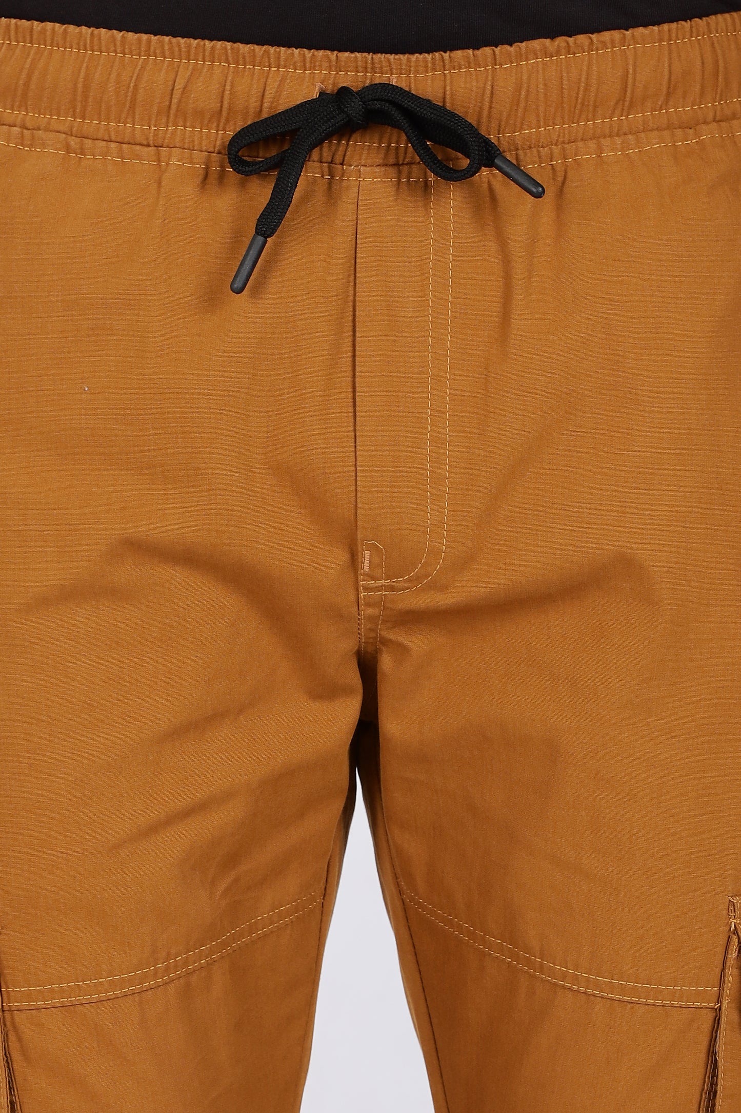 Men's Mustard Brown Performance Pulse Solid Jogger Cotton