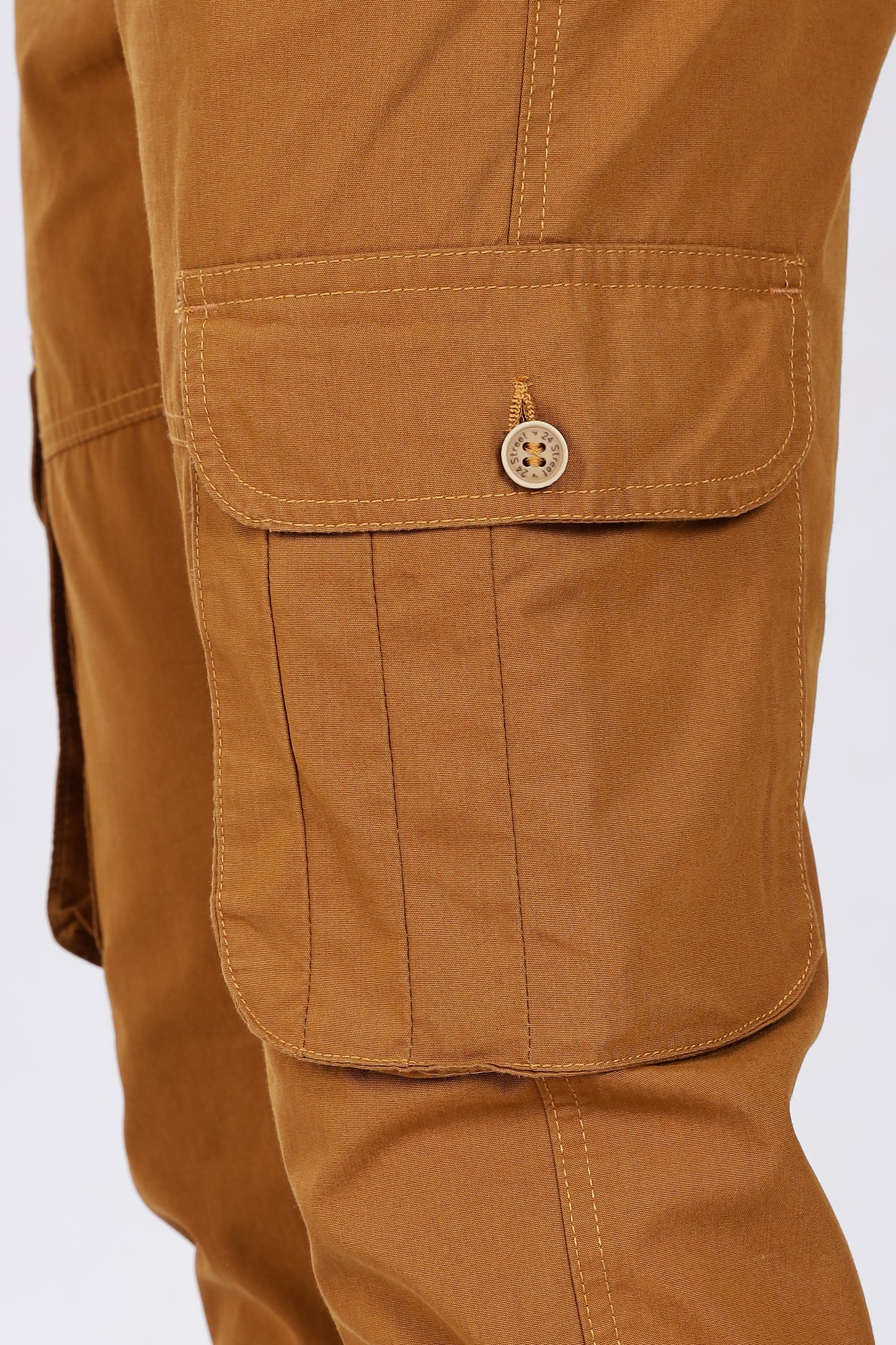 Men's Mustard Brown Performance Pulse Solid Jogger Cotton