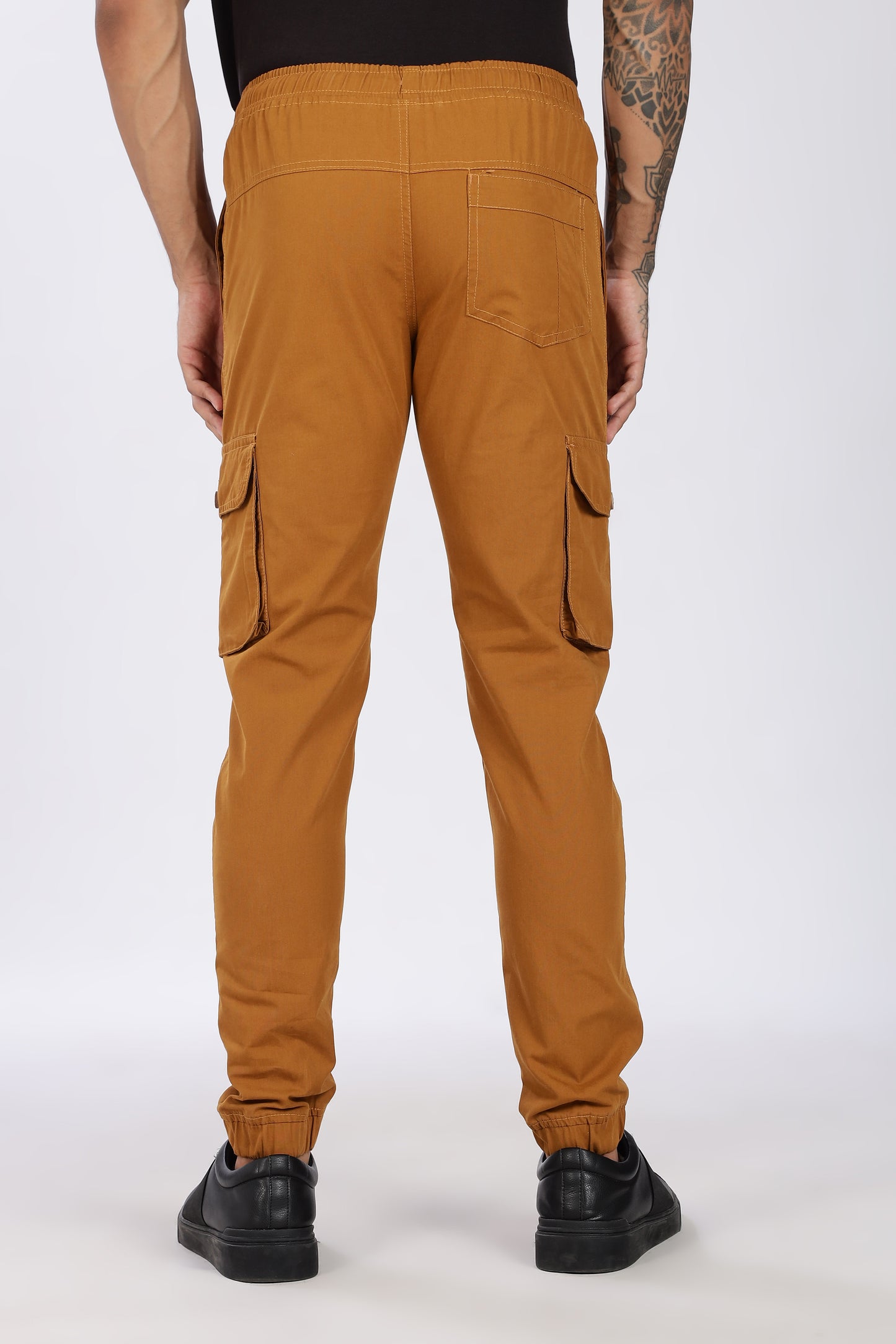 Men's Mustard Brown Performance Pulse Solid Jogger Cotton