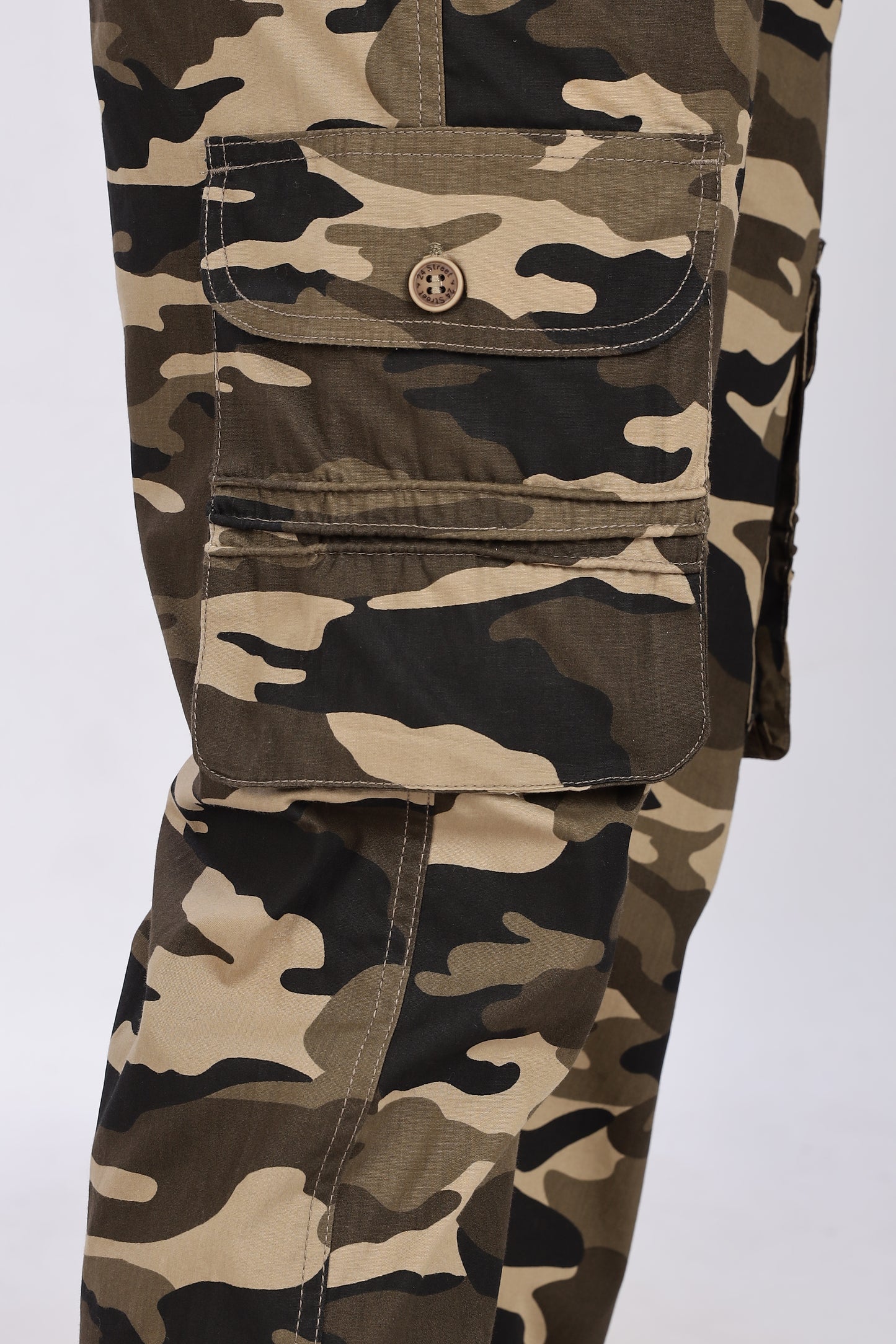 Men's Brown Soft Stride Pyjama Pants Military Print Comfort Cotton