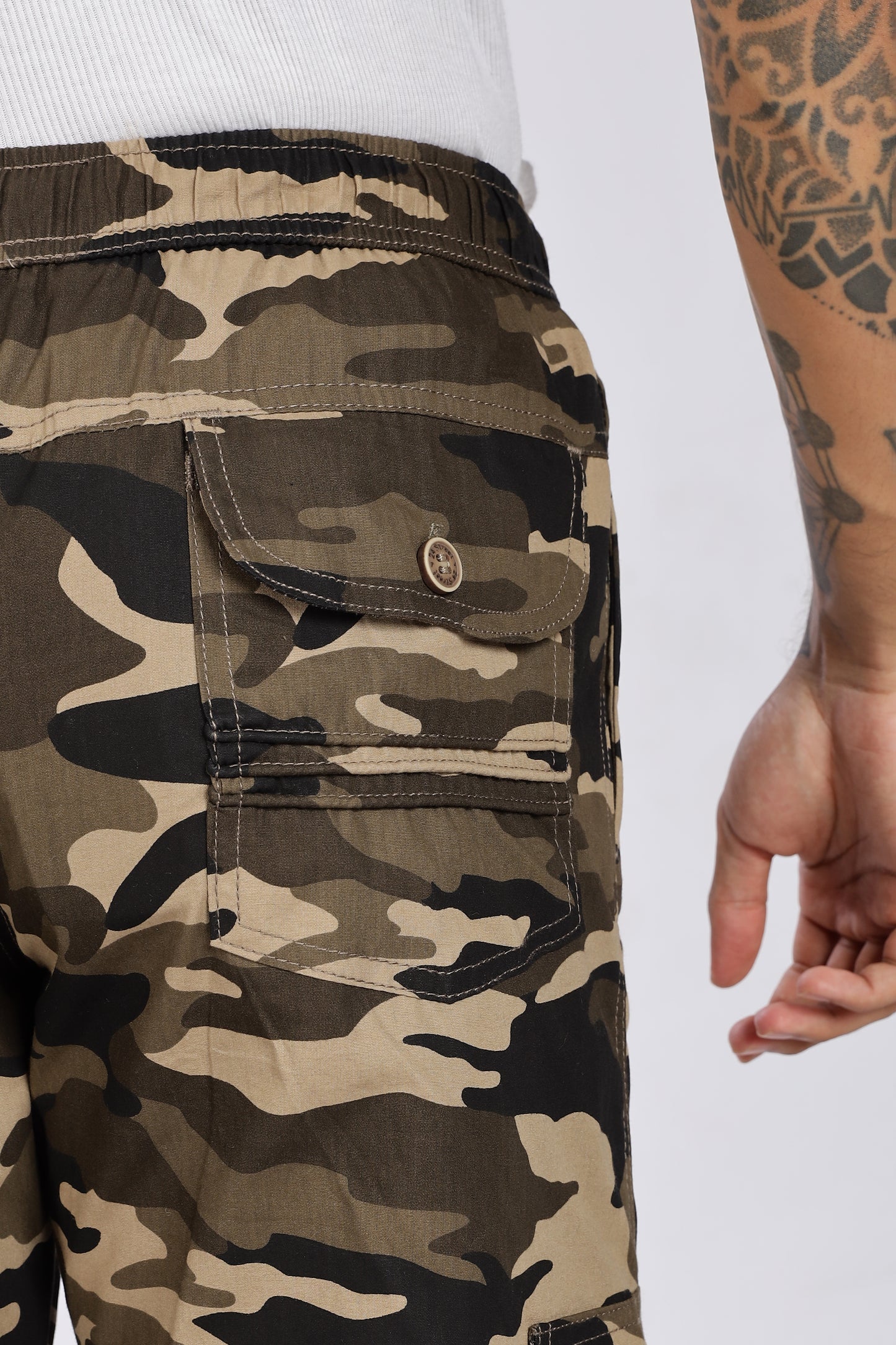 Men's Brown Soft Stride Pyjama Pants Military Print Comfort Cotton