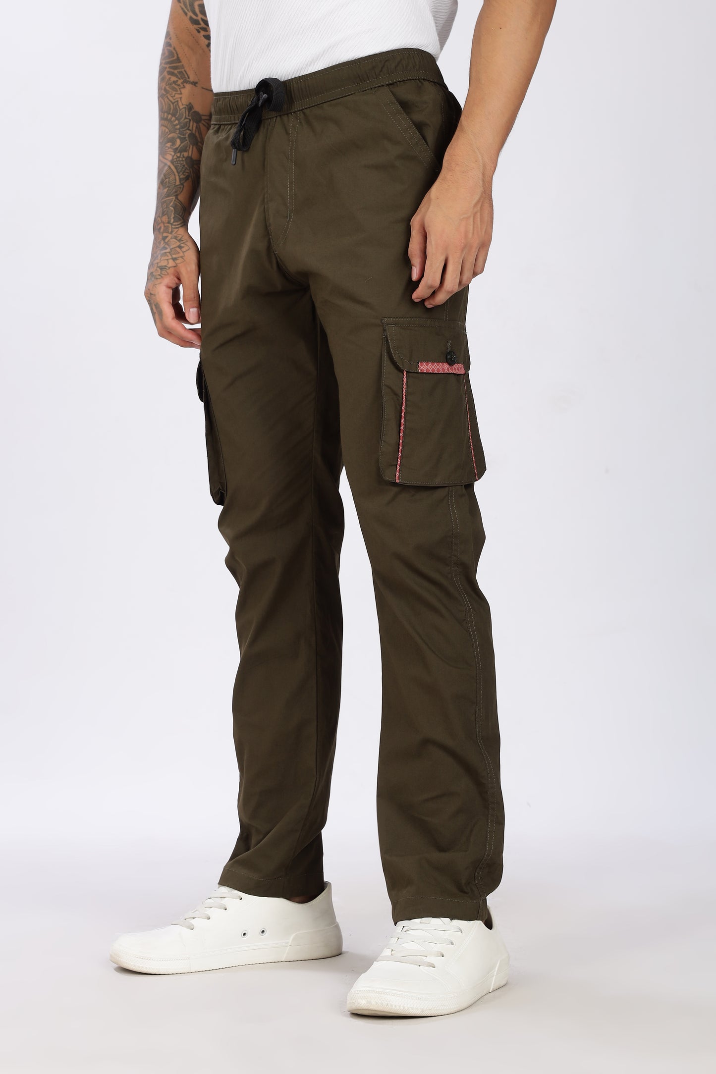 Men's Green Serenity Pyjama Pants Solid Comfort Cotton