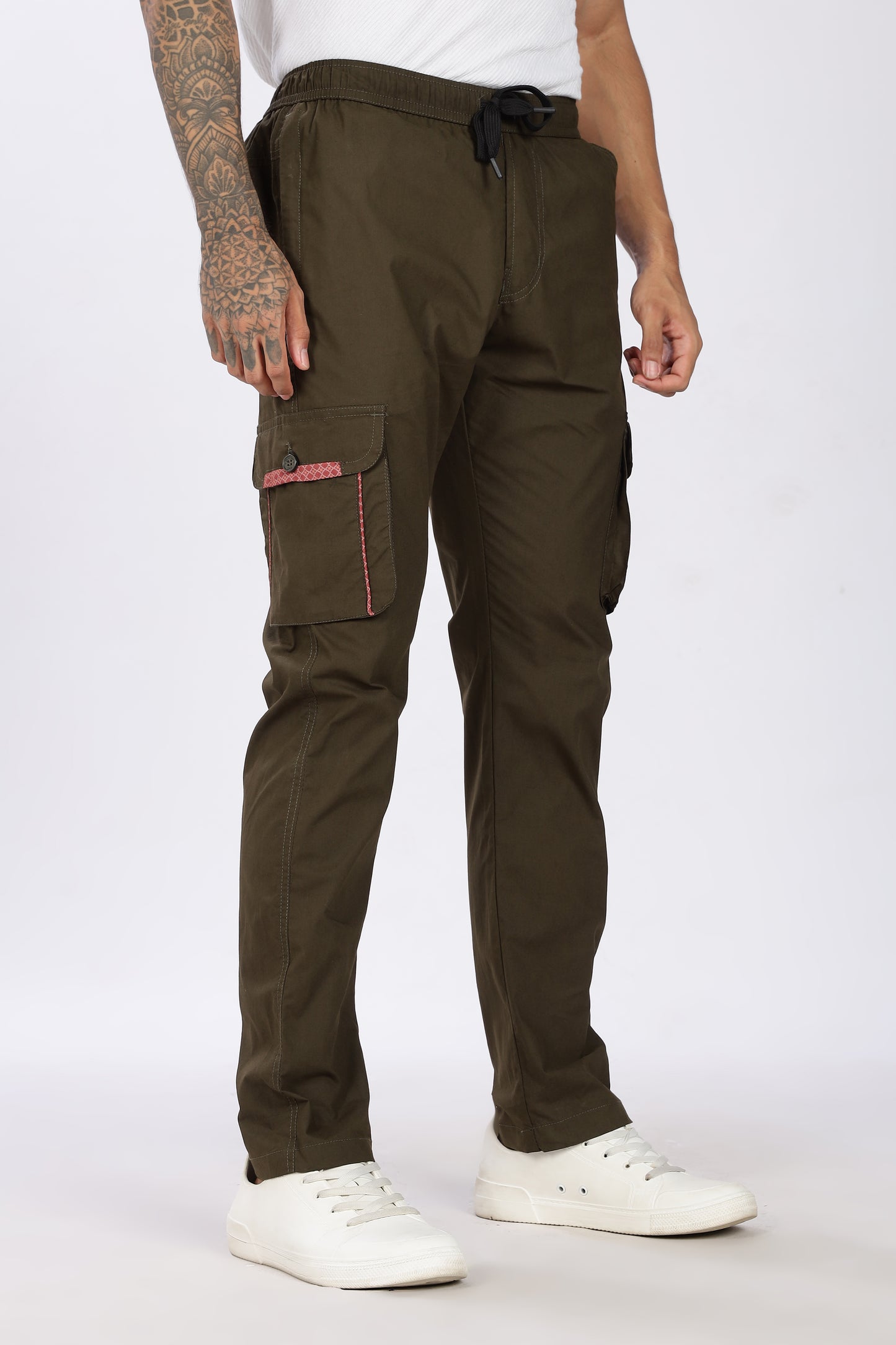 Men's Green Serenity Pyjama Pants Solid Comfort Cotton