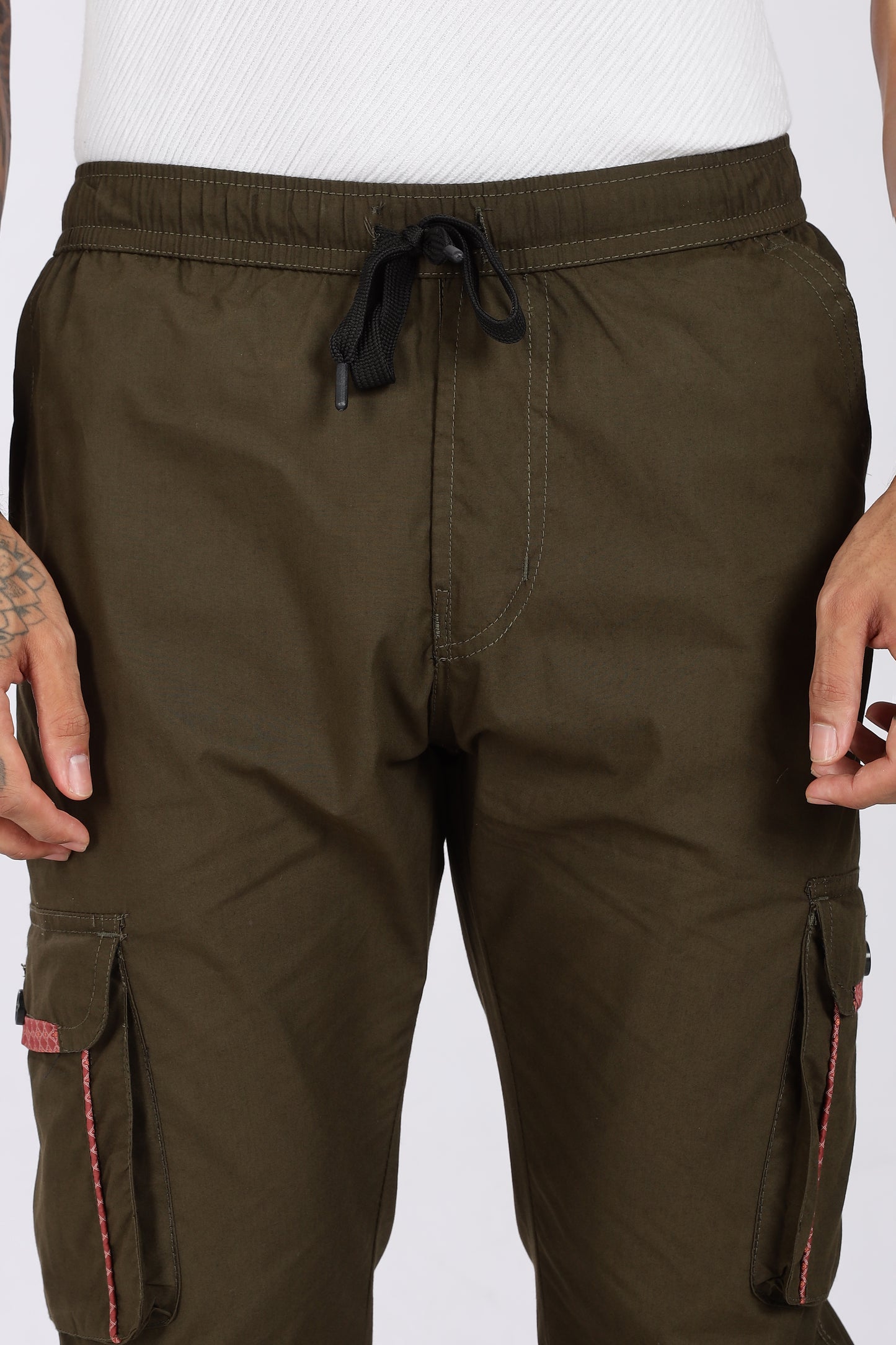 Men's Green Serenity Pyjama Pants Solid Comfort Cotton