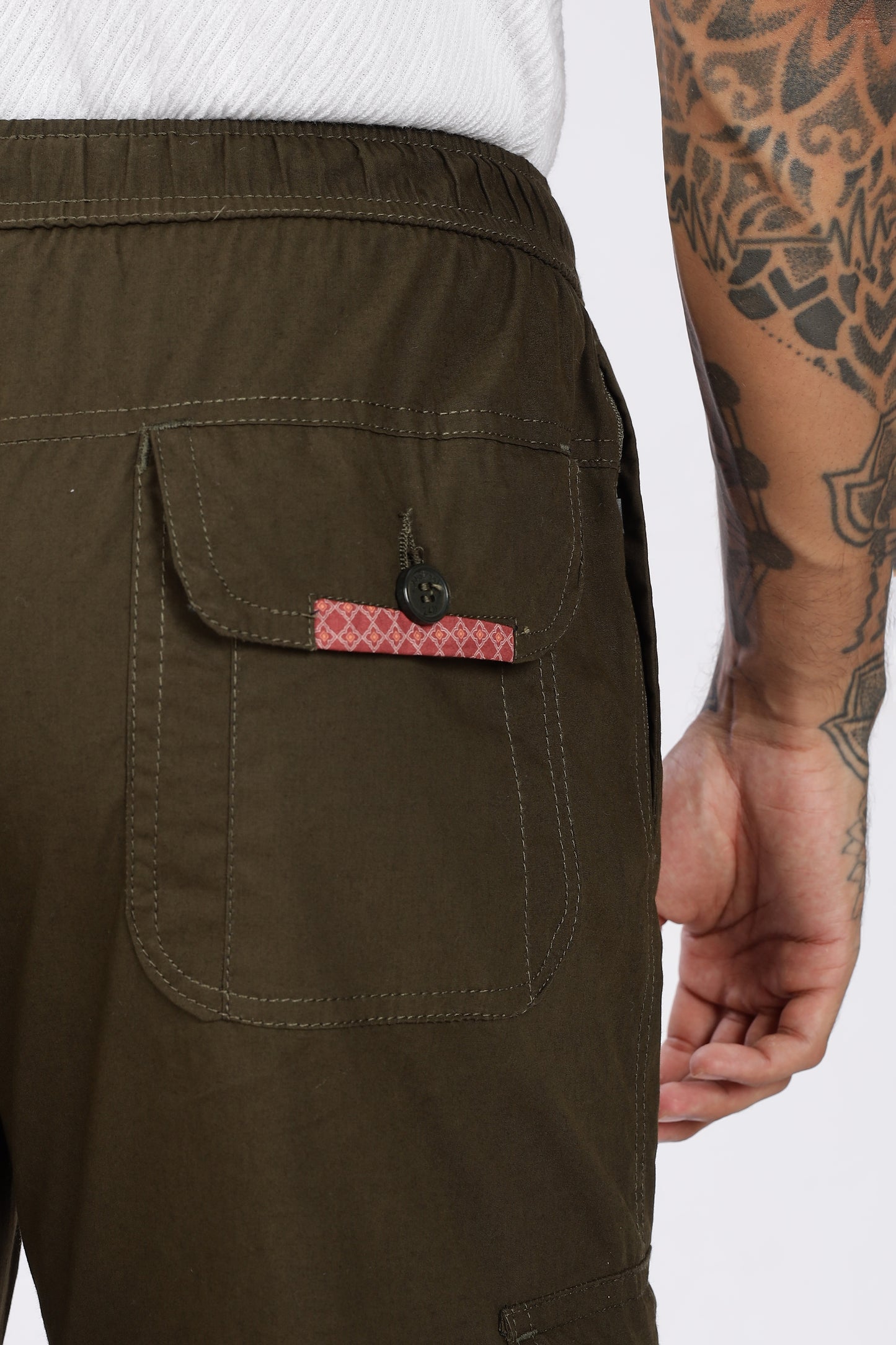Men's Green Serenity Pyjama Pants Solid Comfort Cotton