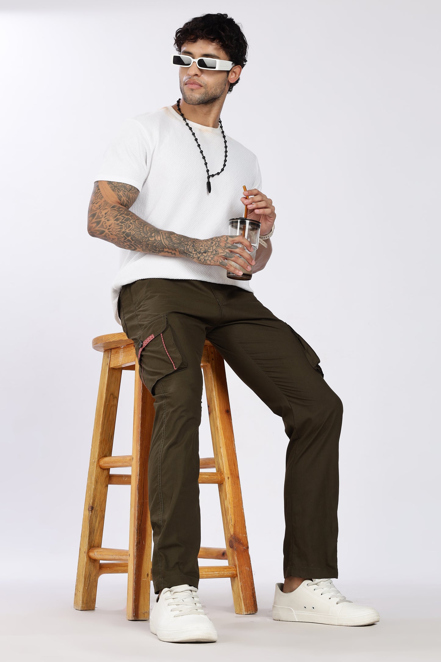 Men's Green Serenity Pyjama Pants Solid Comfort Cotton