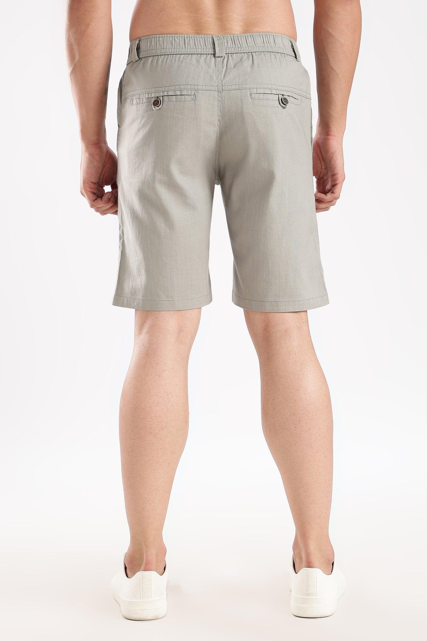 Men's linen Postel Olive comfort crop pant