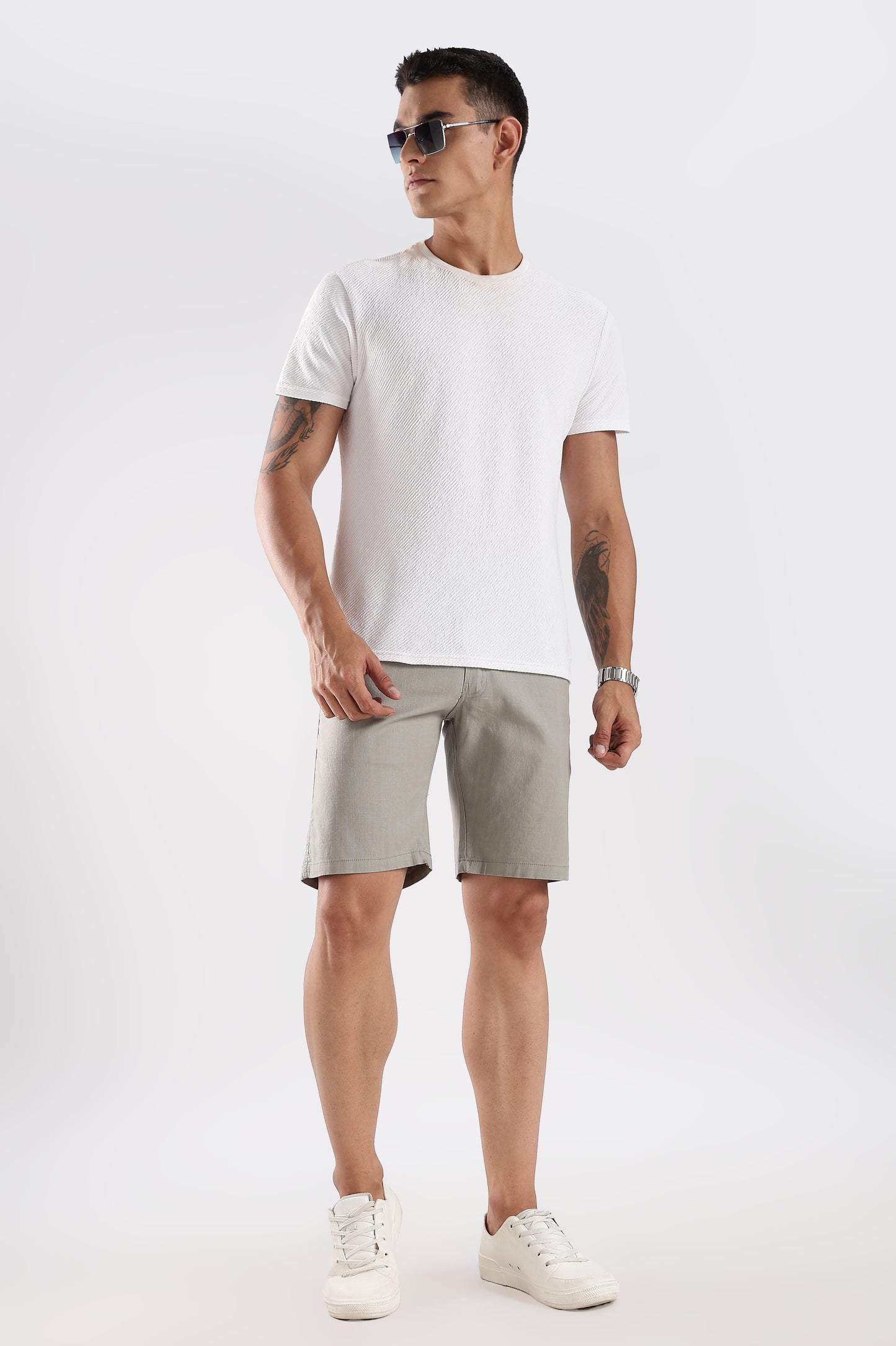 Men's linen Postel Olive comfort crop pant