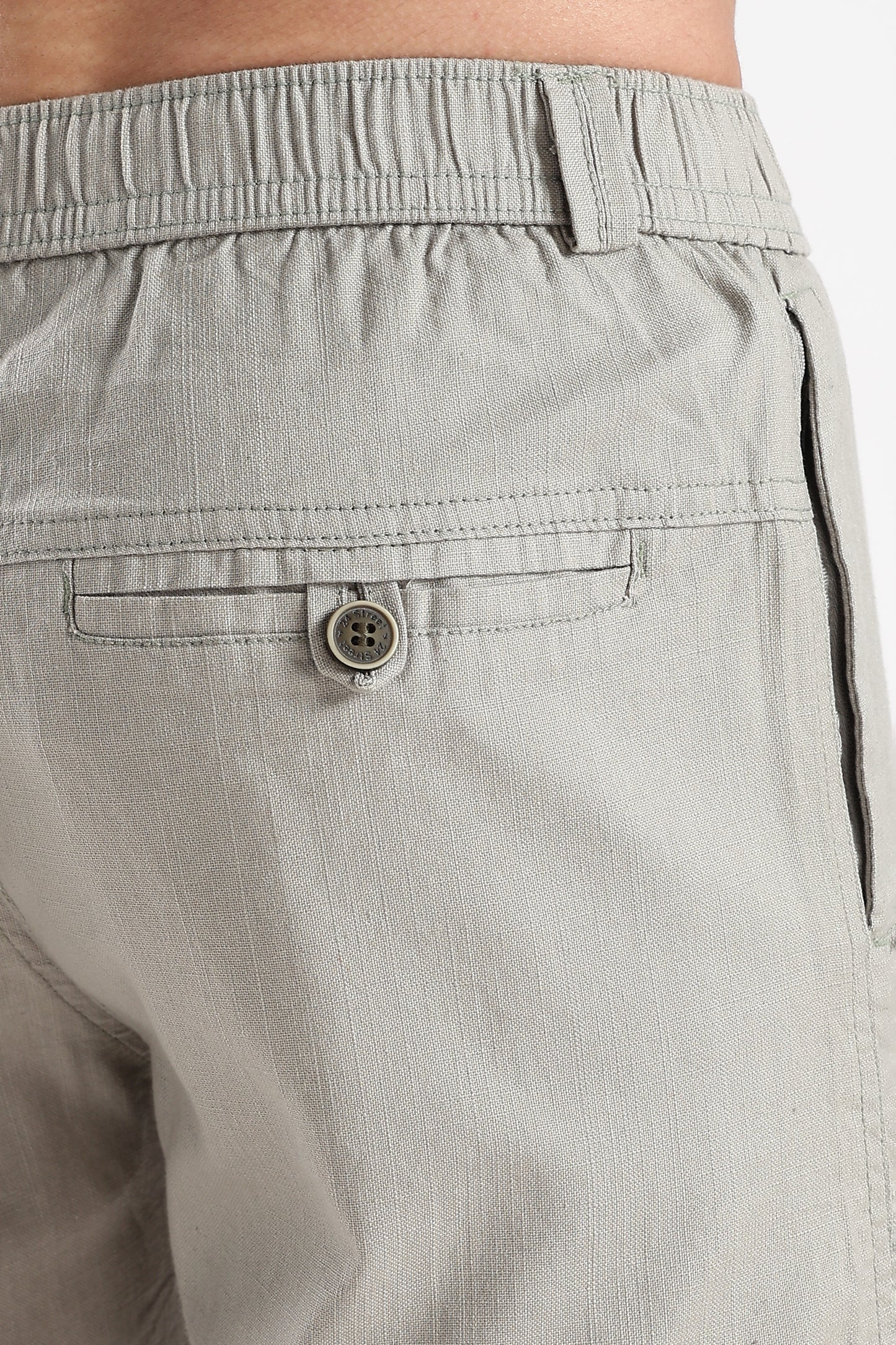 Men's linen Postel Olive comfort crop pant