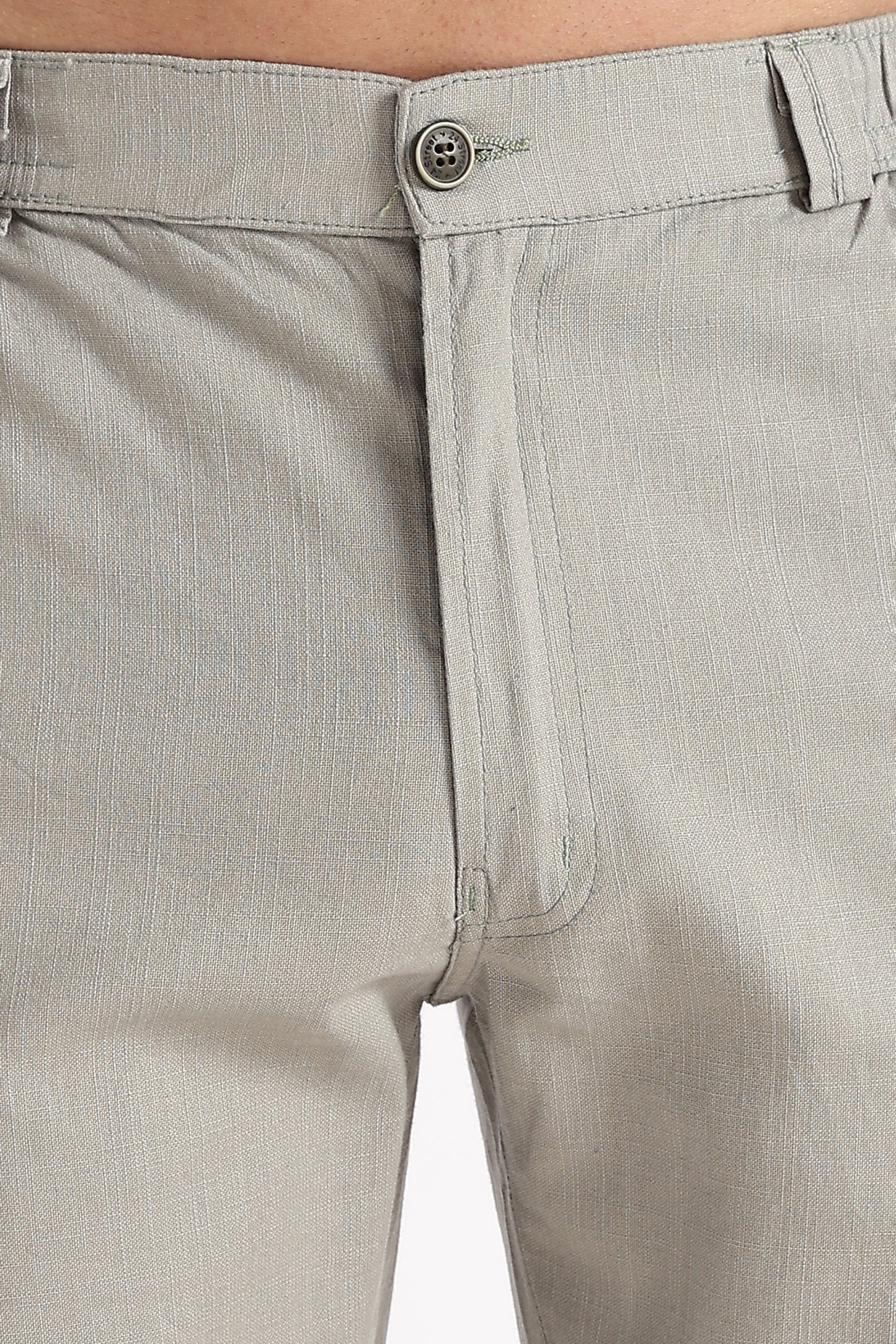 Men's linen Postel Olive comfort crop pant