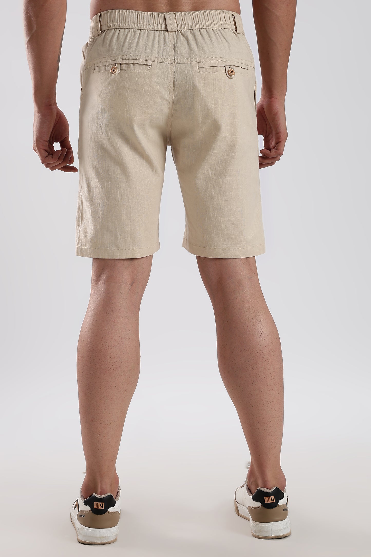 Men's linen Beige comfort crop pant