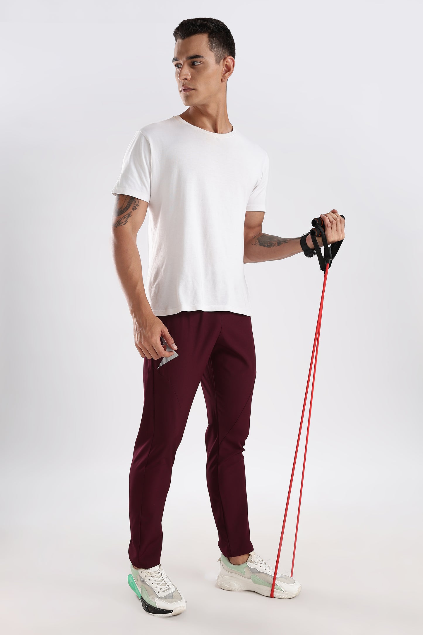 Men's Maroon sports fitness trouser