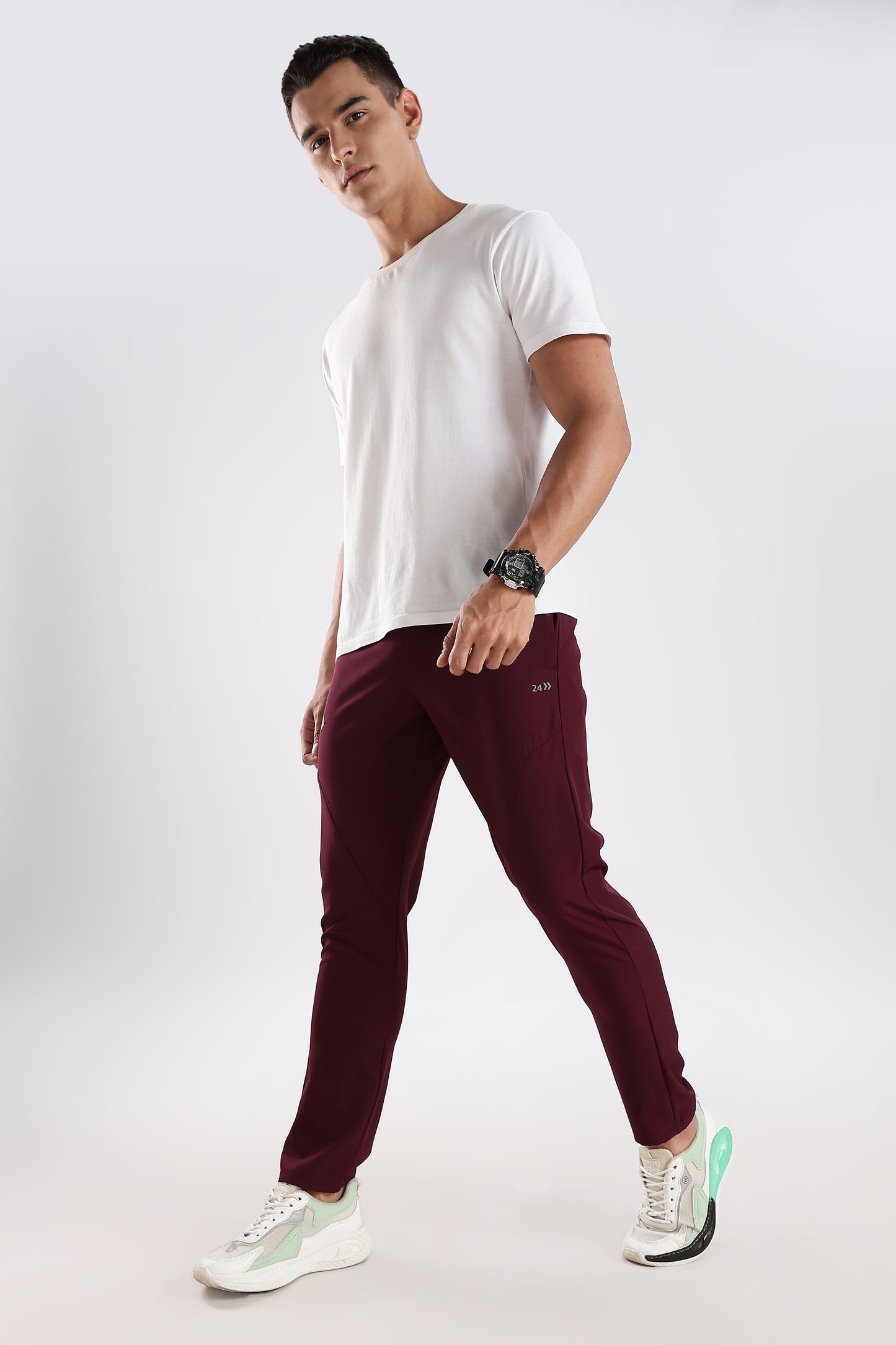 Men's Maroon sports fitness trouser