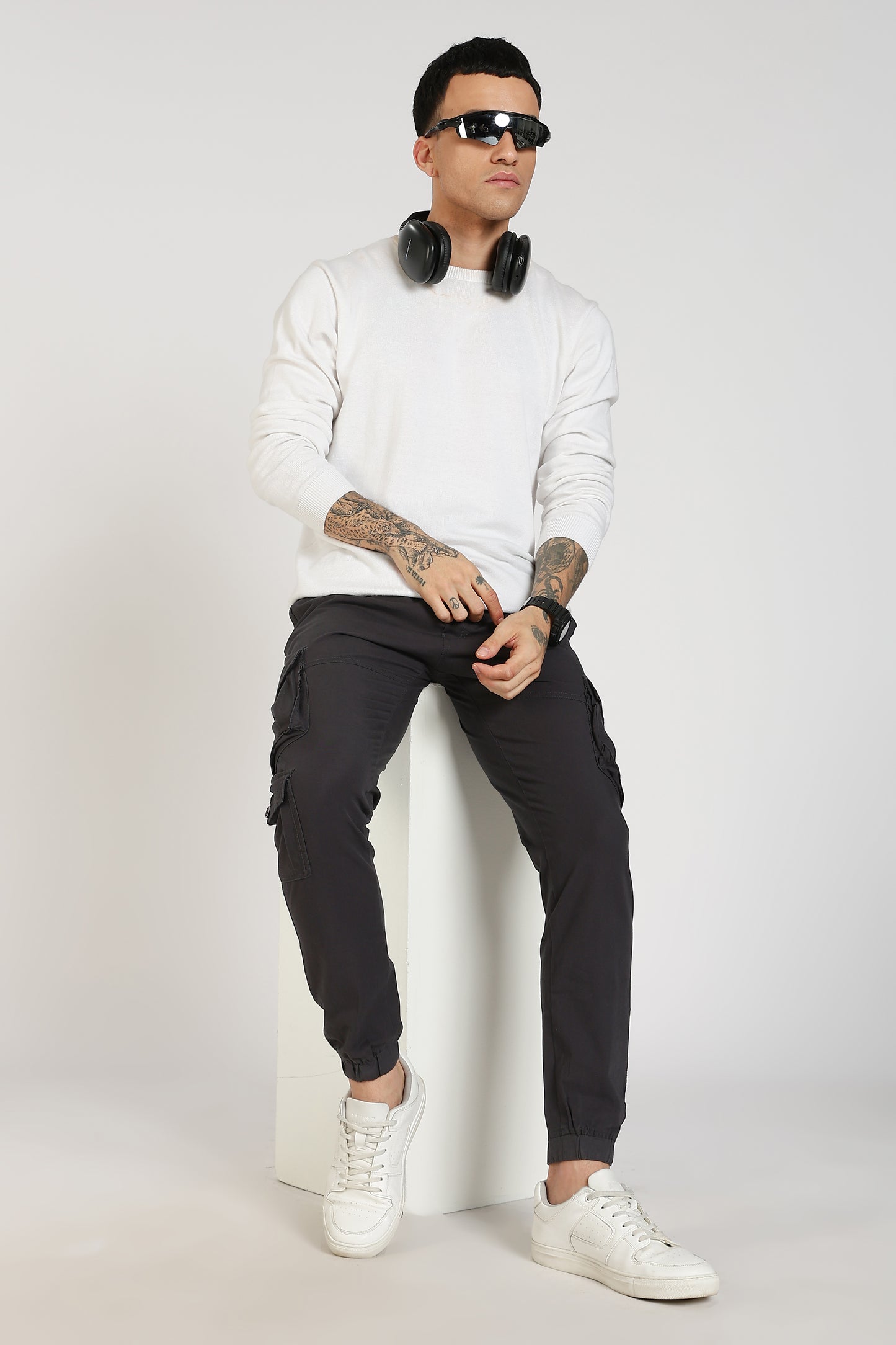 Men's Dark Grey Sprint Ease Solid Jogger Cotton