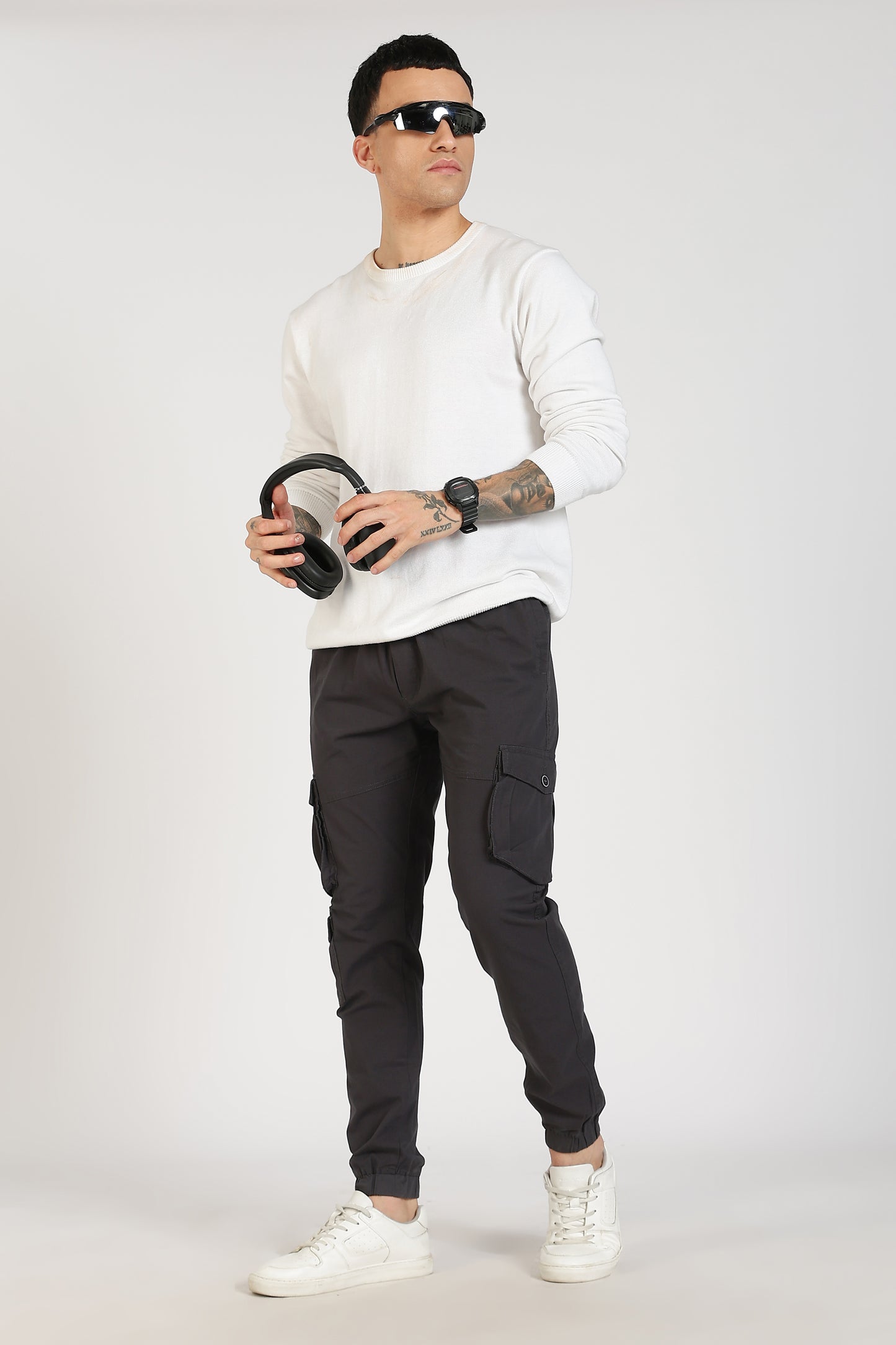Men's Dark Grey Sprint Ease Solid Jogger Cotton