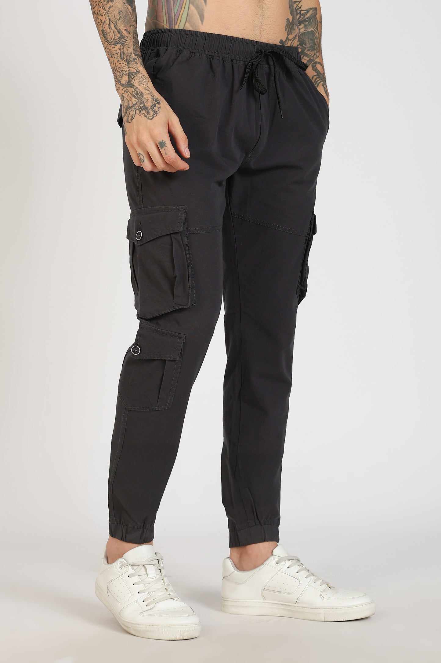Men's Dark Grey Sprint Ease Solid Jogger Cotton