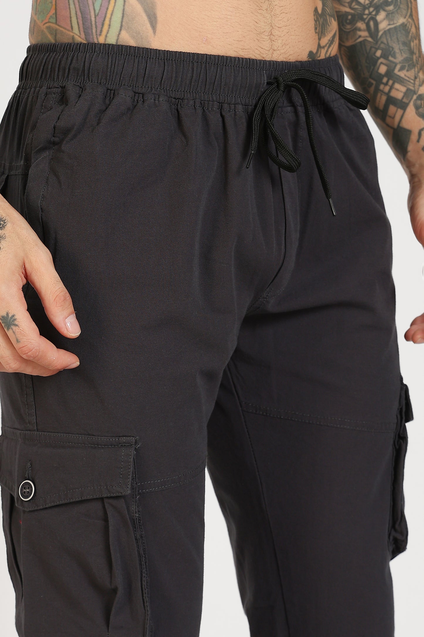 Men's Dark Grey Sprint Ease Solid Jogger Cotton
