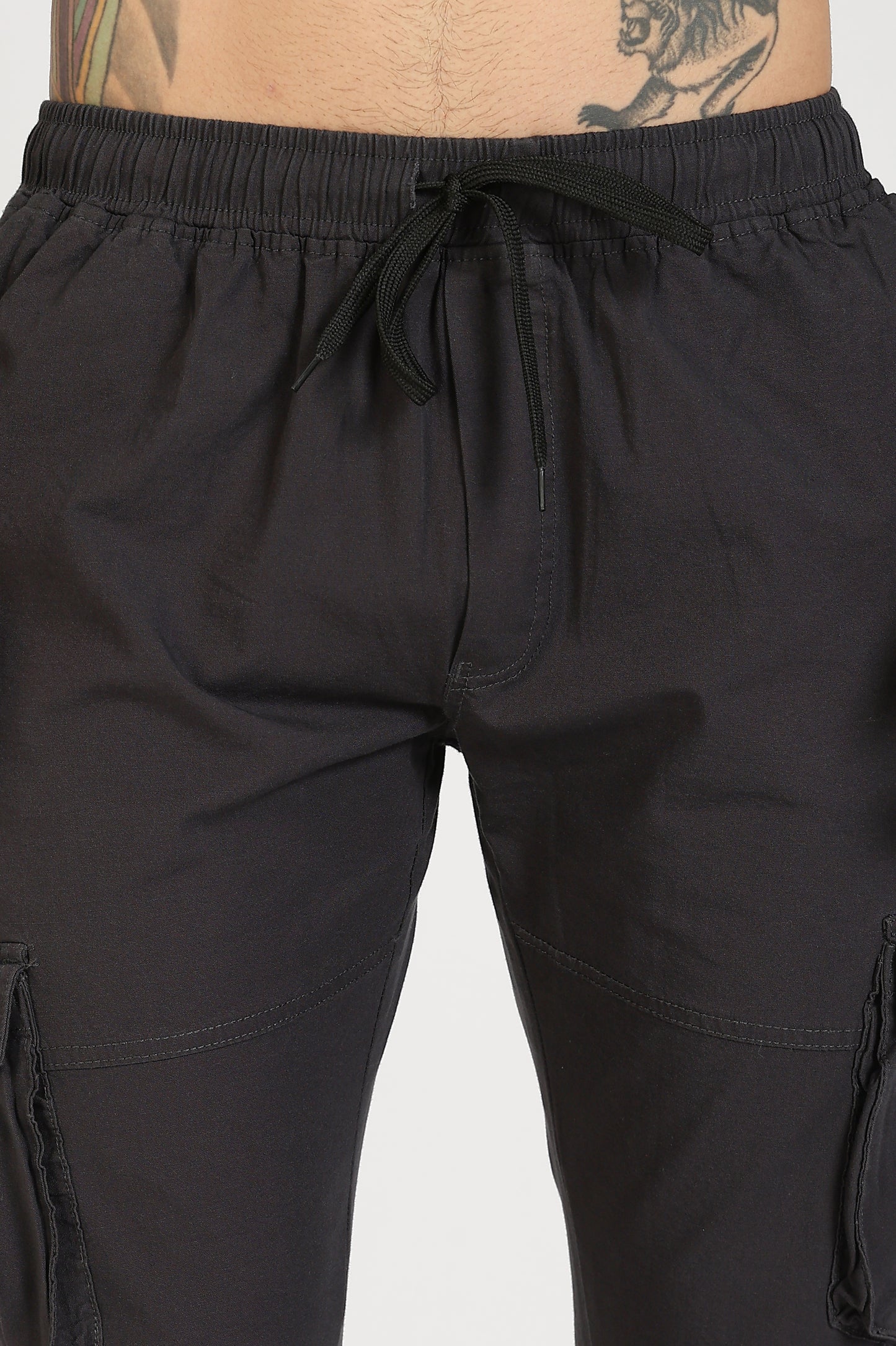 Men's Dark Grey Sprint Ease Solid Jogger Cotton