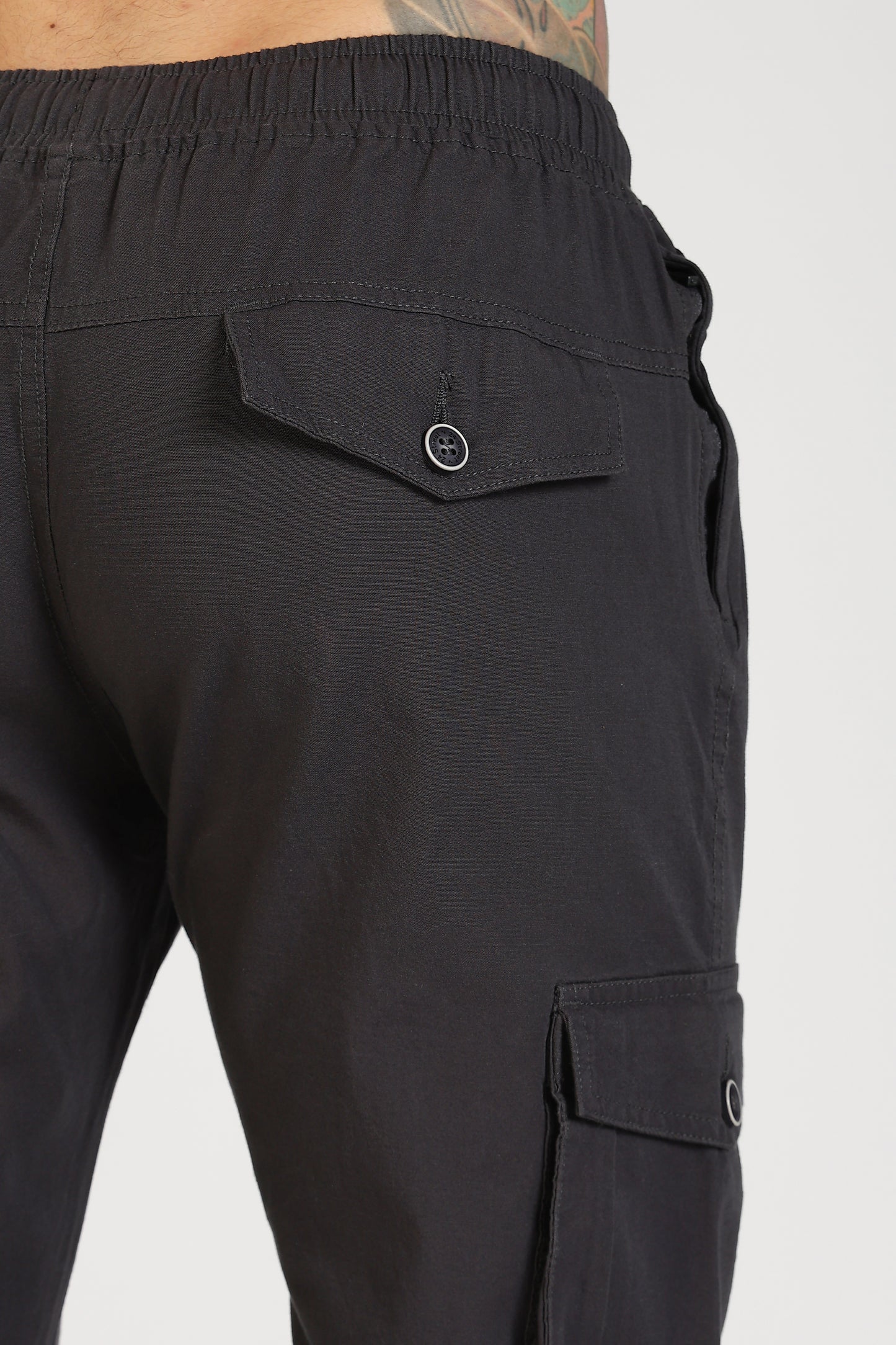 Men's Dark Grey Sprint Ease Solid Jogger Cotton