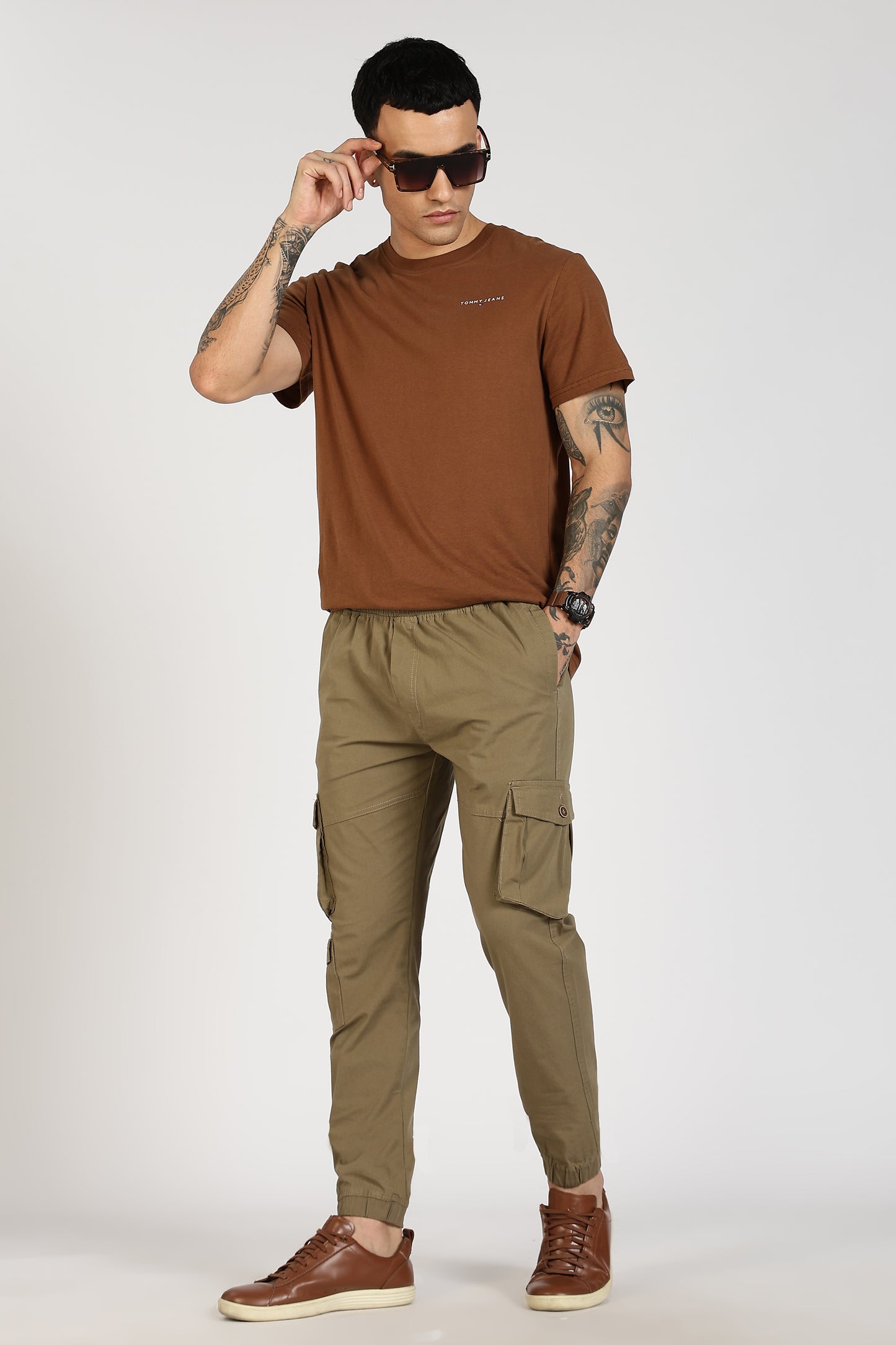 Men's Mantis Green Sprint Ease Solid Jogger Cotton