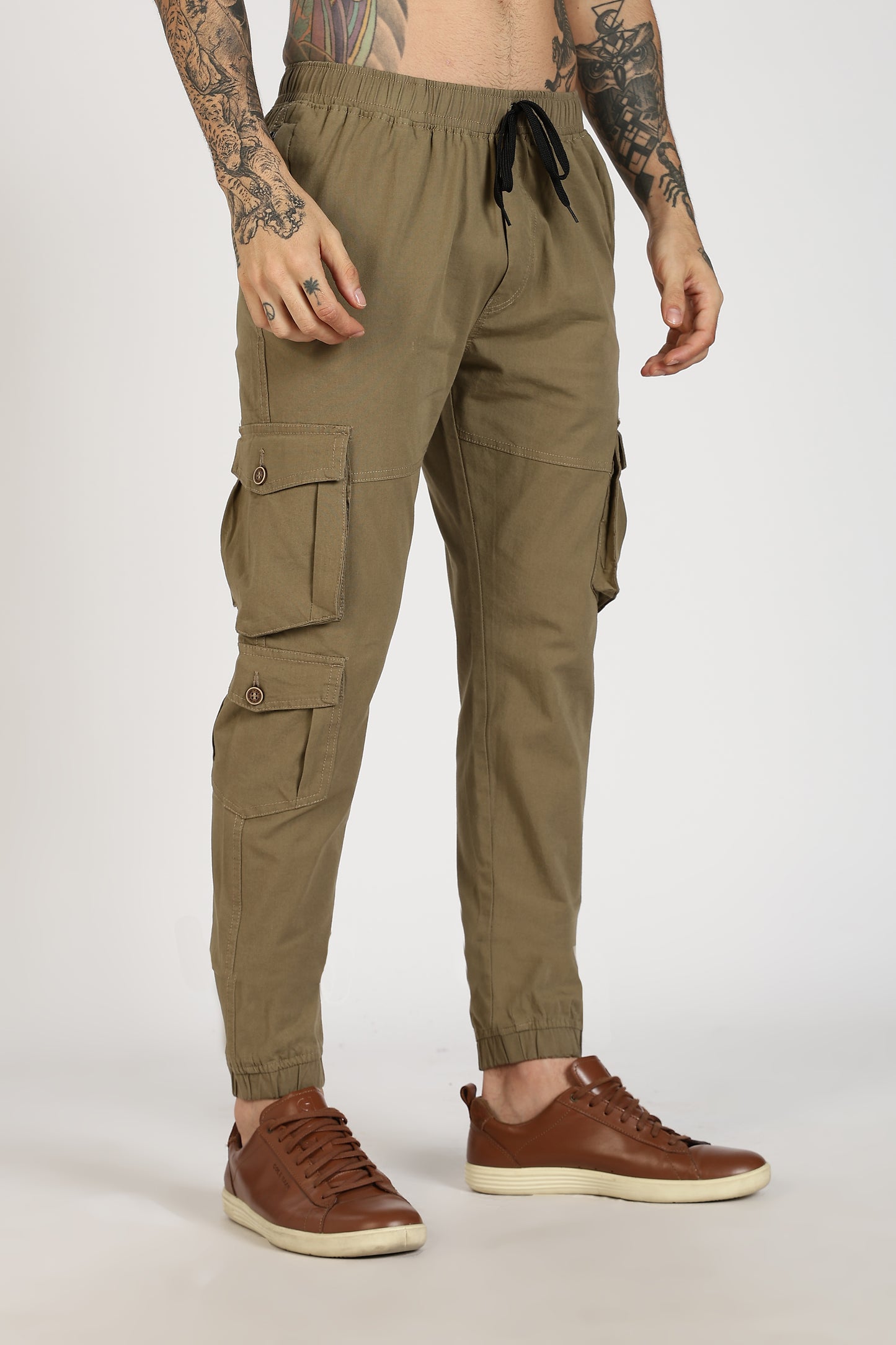 Men's Mantis Green Sprint Ease Solid Jogger Cotton