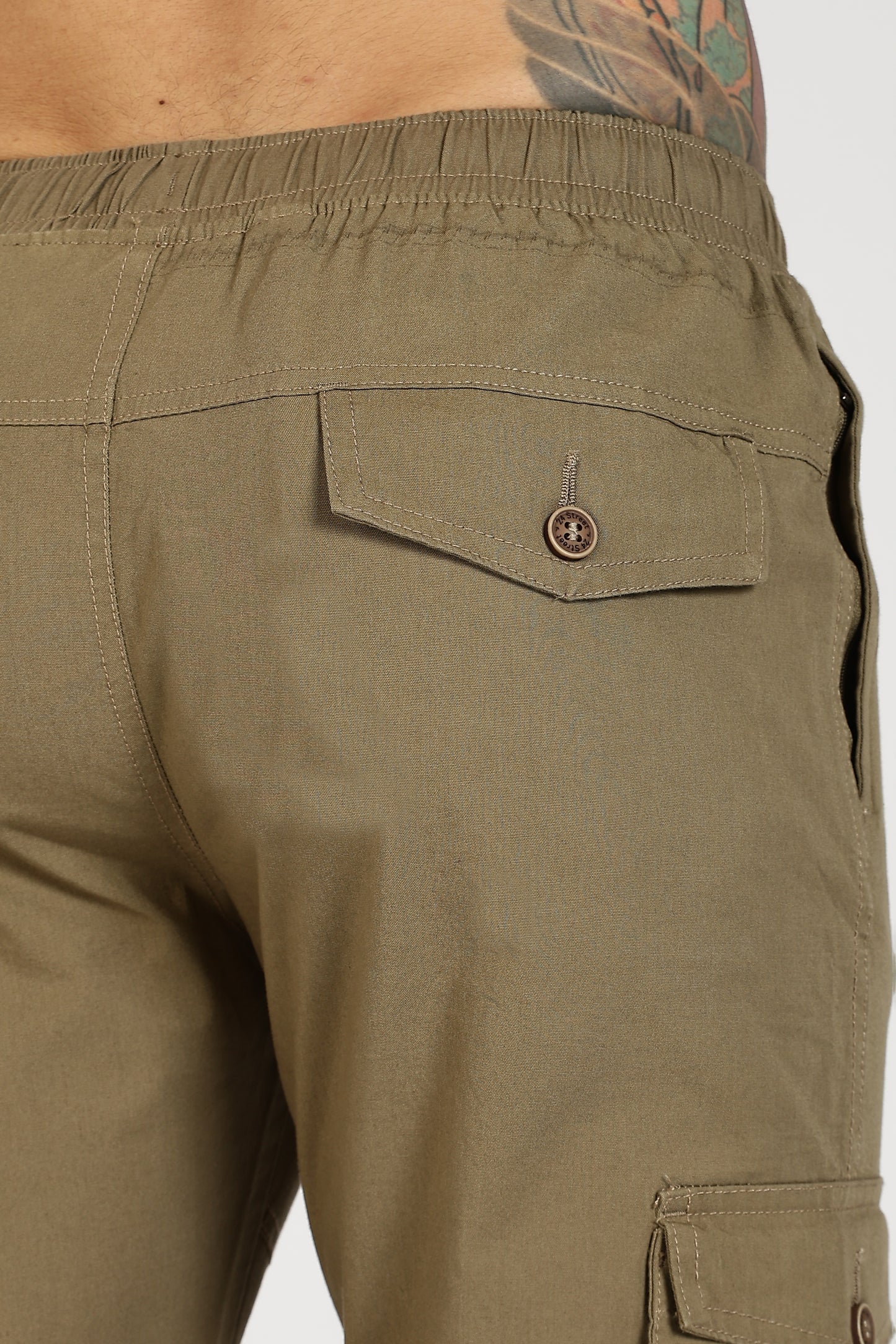 Men's Mantis Green Sprint Ease Solid Jogger Cotton