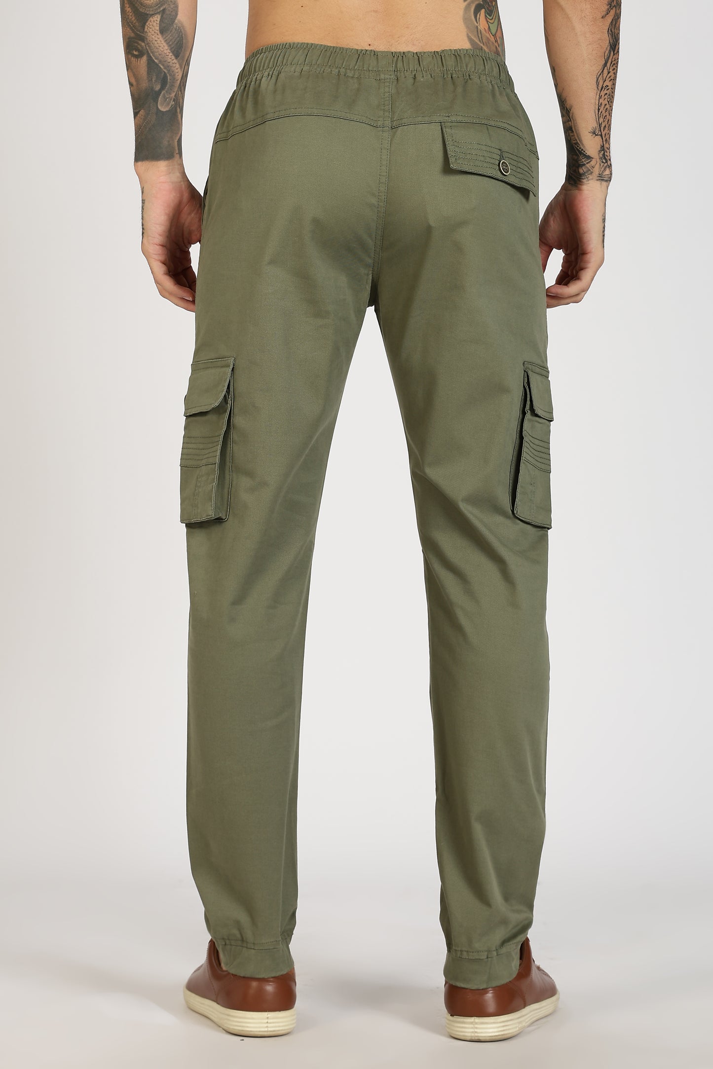 Men's Green Power Stride Solid Jogger Cotton