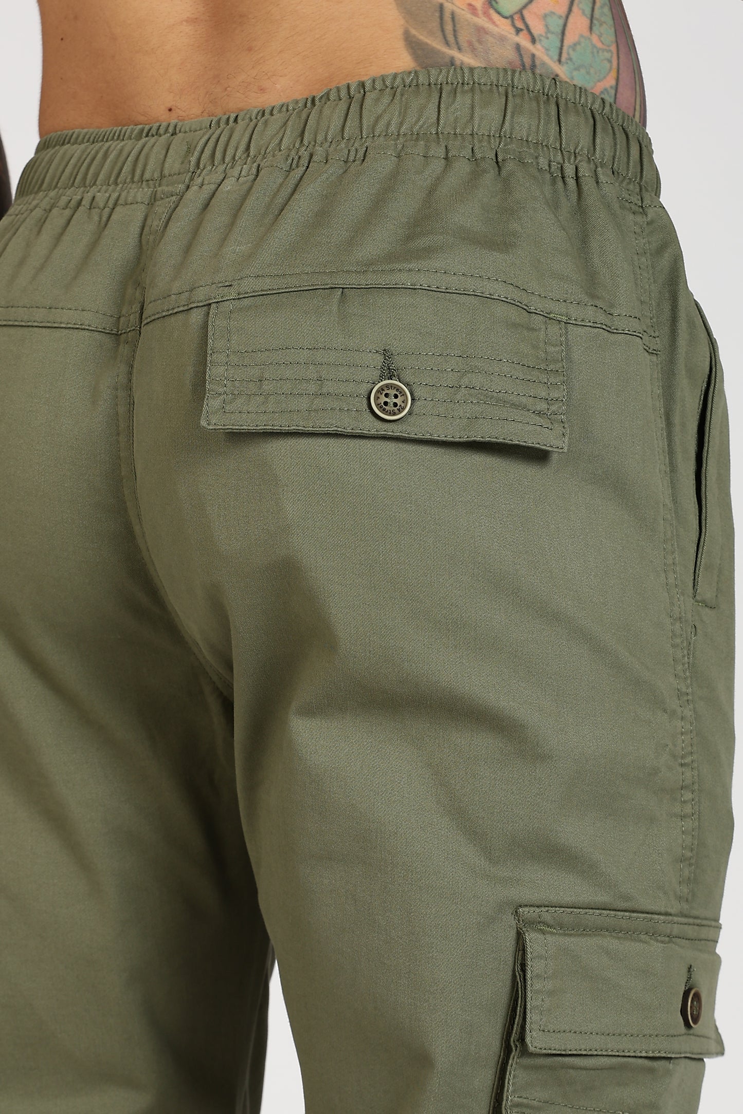 Men's Green Power Stride Solid Jogger Cotton
