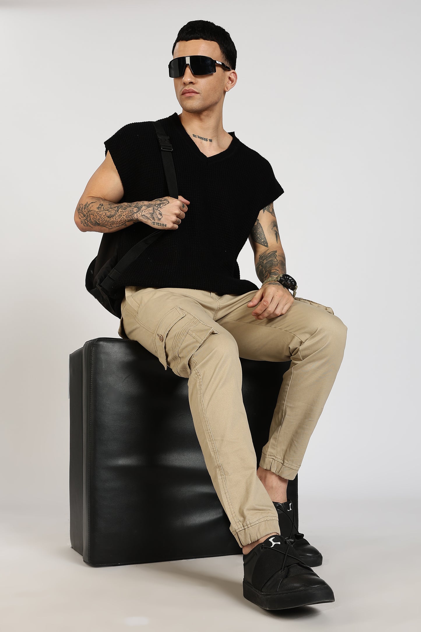 Men's Light Biscuit Power Stride Solid Jogger Cotton