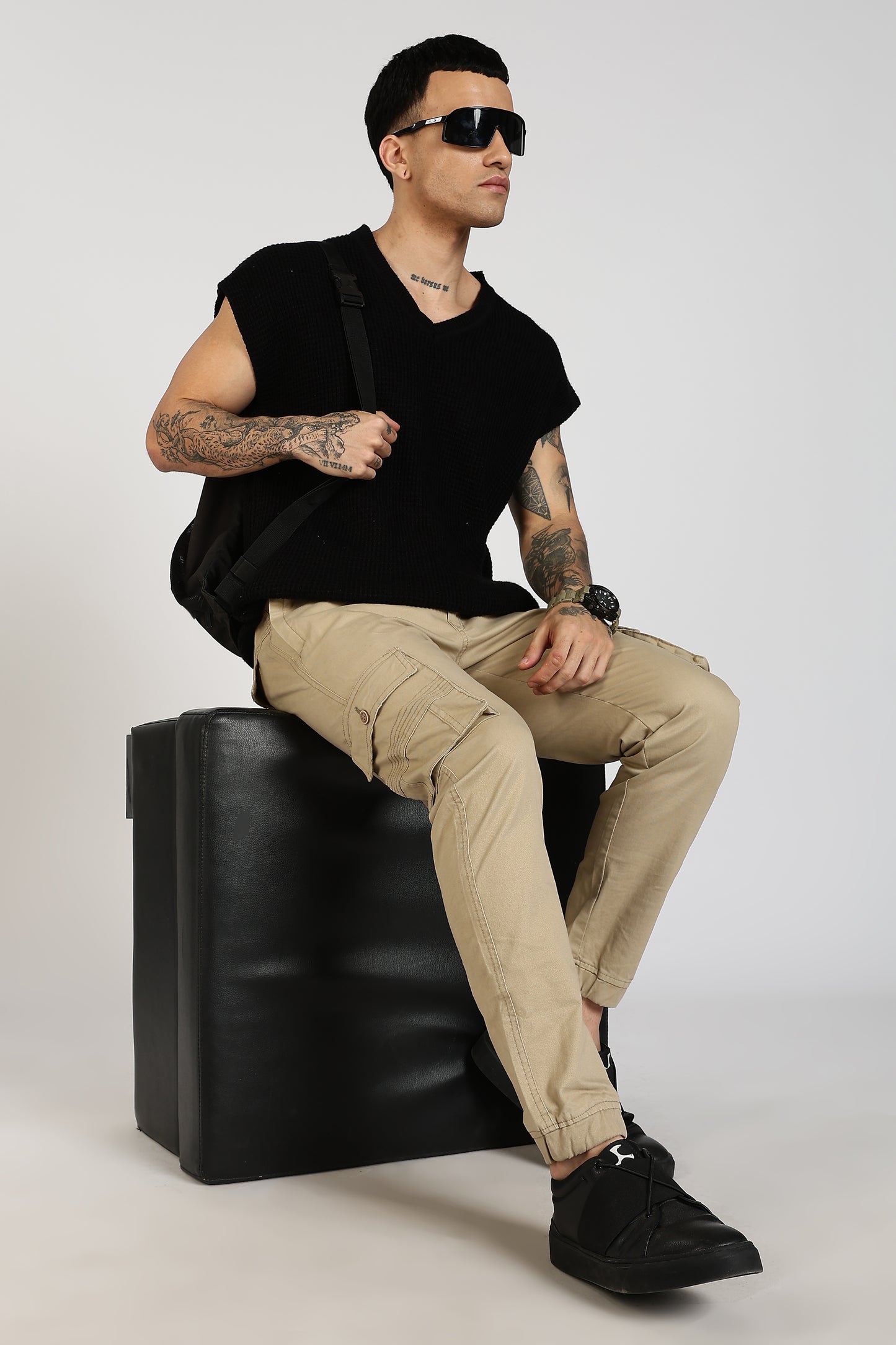 Men's Light Biscuit Power Stride Solid Jogger Cotton