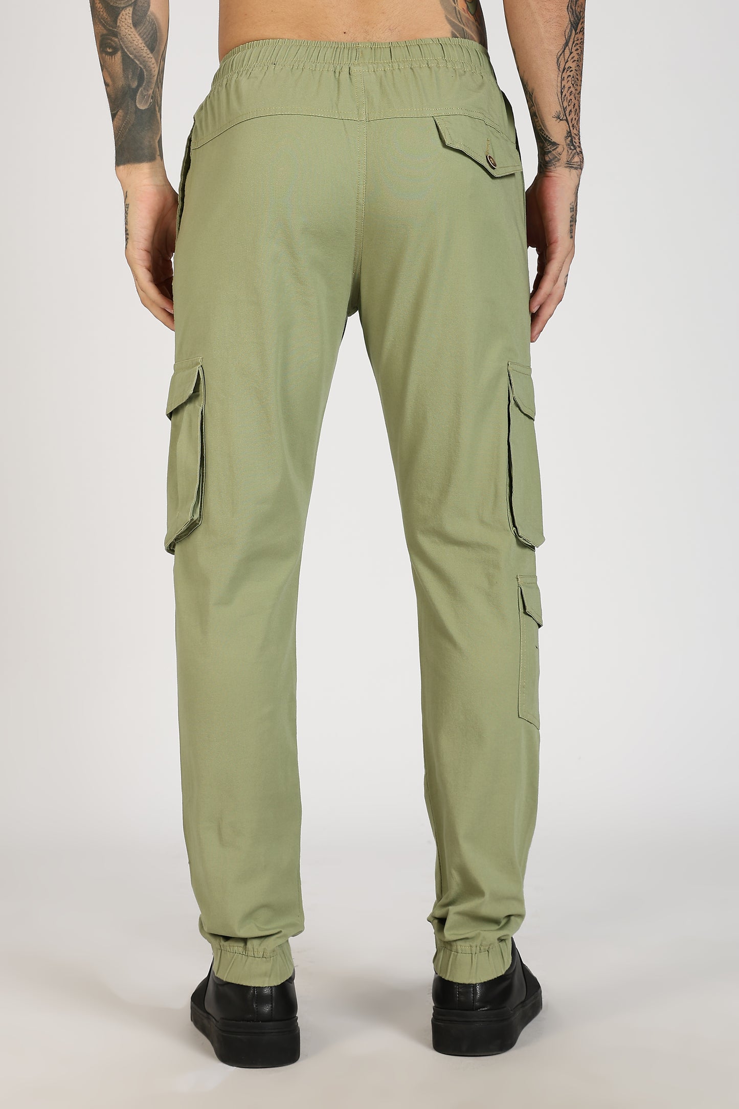 Men's Pista Green Sprint Ease Solid Jogger Cotton