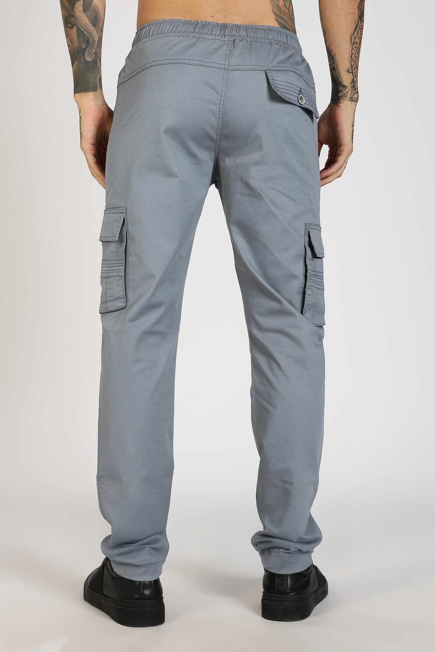 Men's Steel Grey Power Stride Solid Jogger Cotton