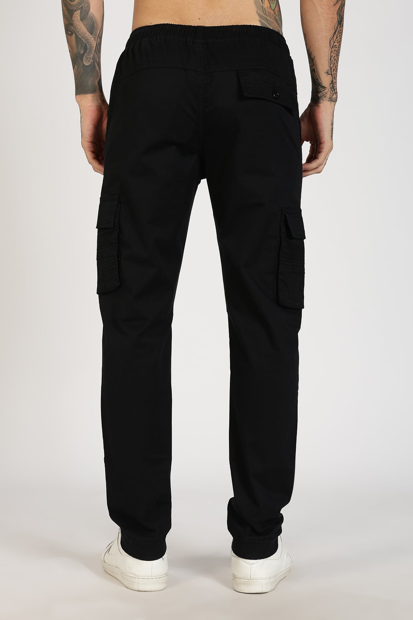 Men's Black Power Stride Solid Jogger Cotton