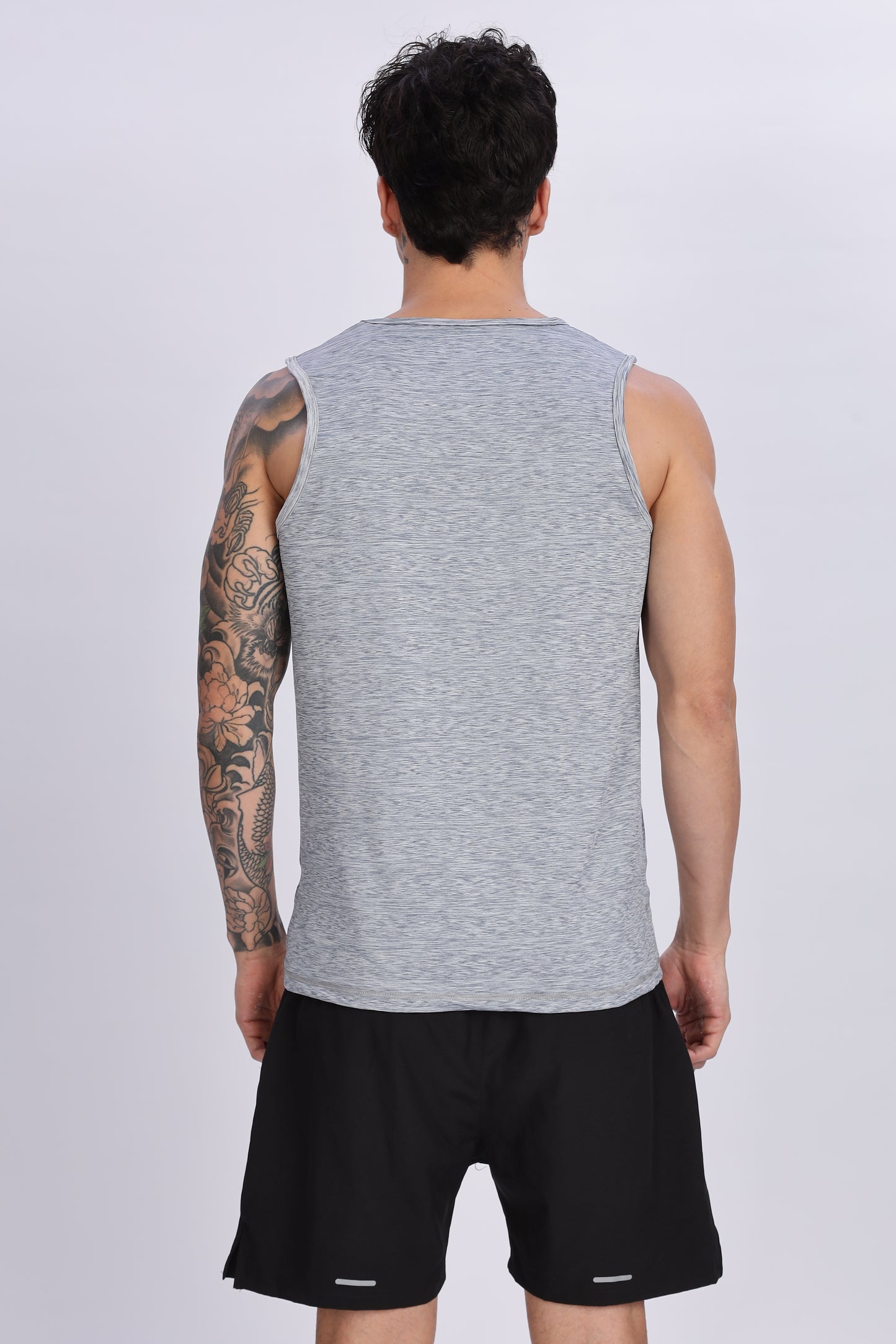 Men's Light Grey Active Wear SandoTshirt
