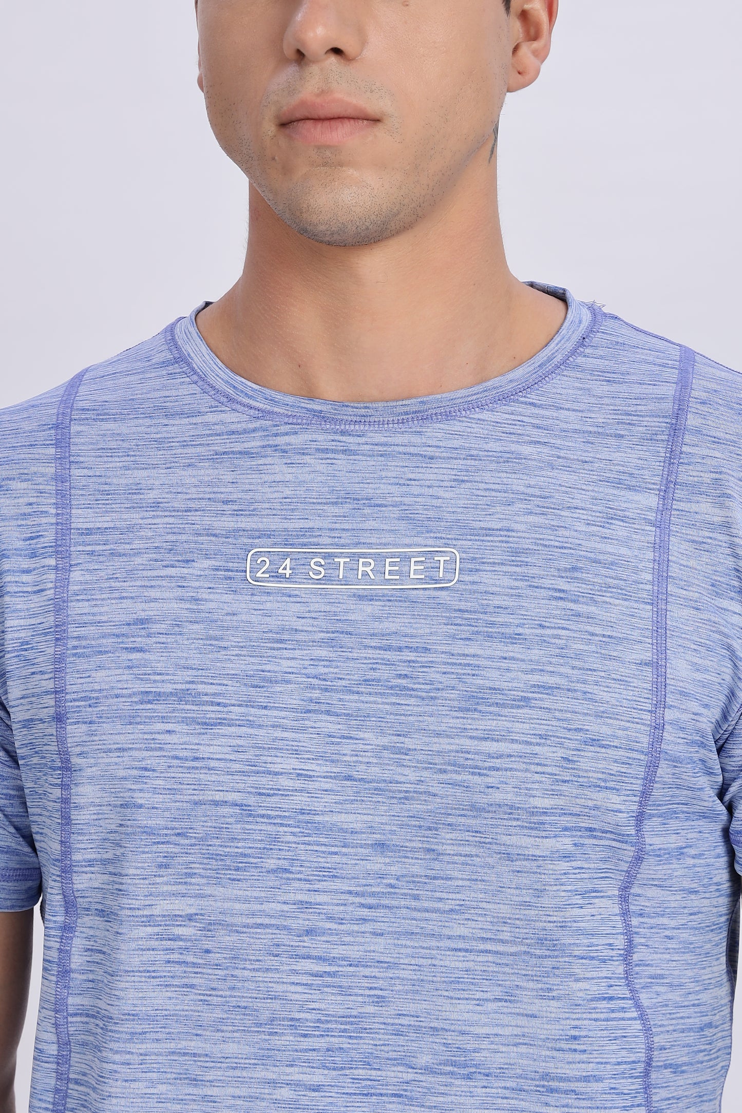 Men's Sky Blue Active Wear Half Sleeve T-shirt